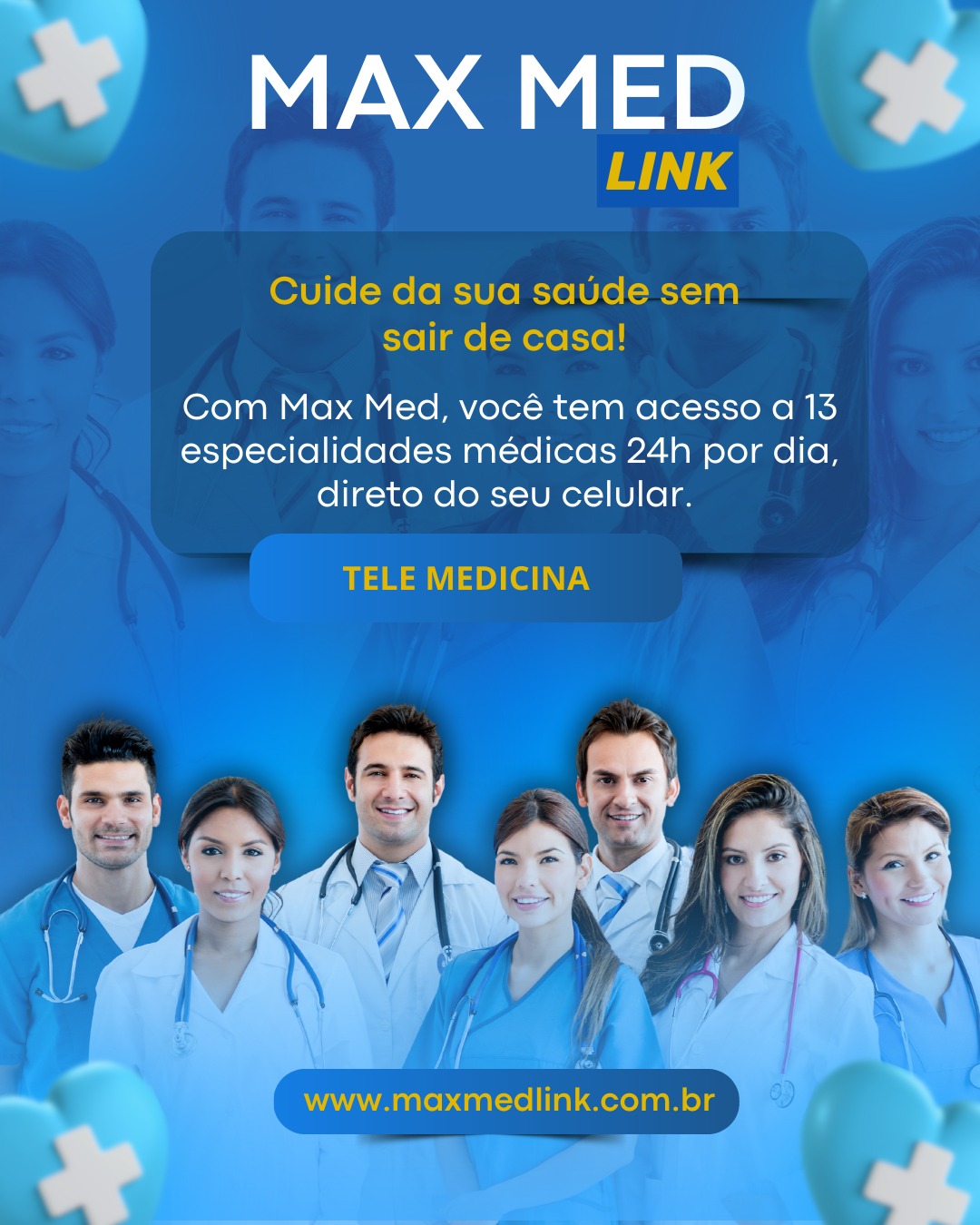 Max Med Link Telemedicina 24h + Clube de Descontos Exclusivo
