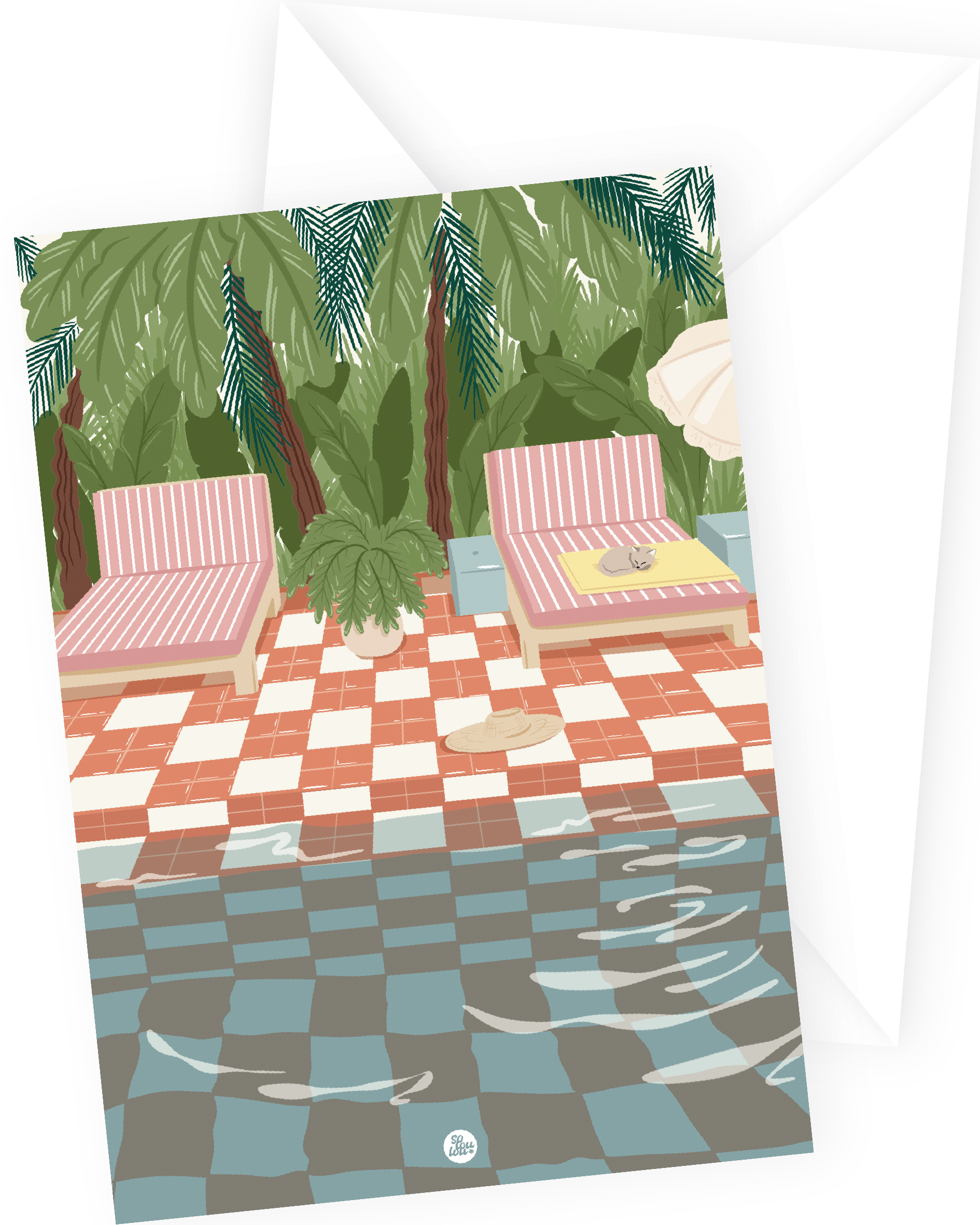 En bord de piscine