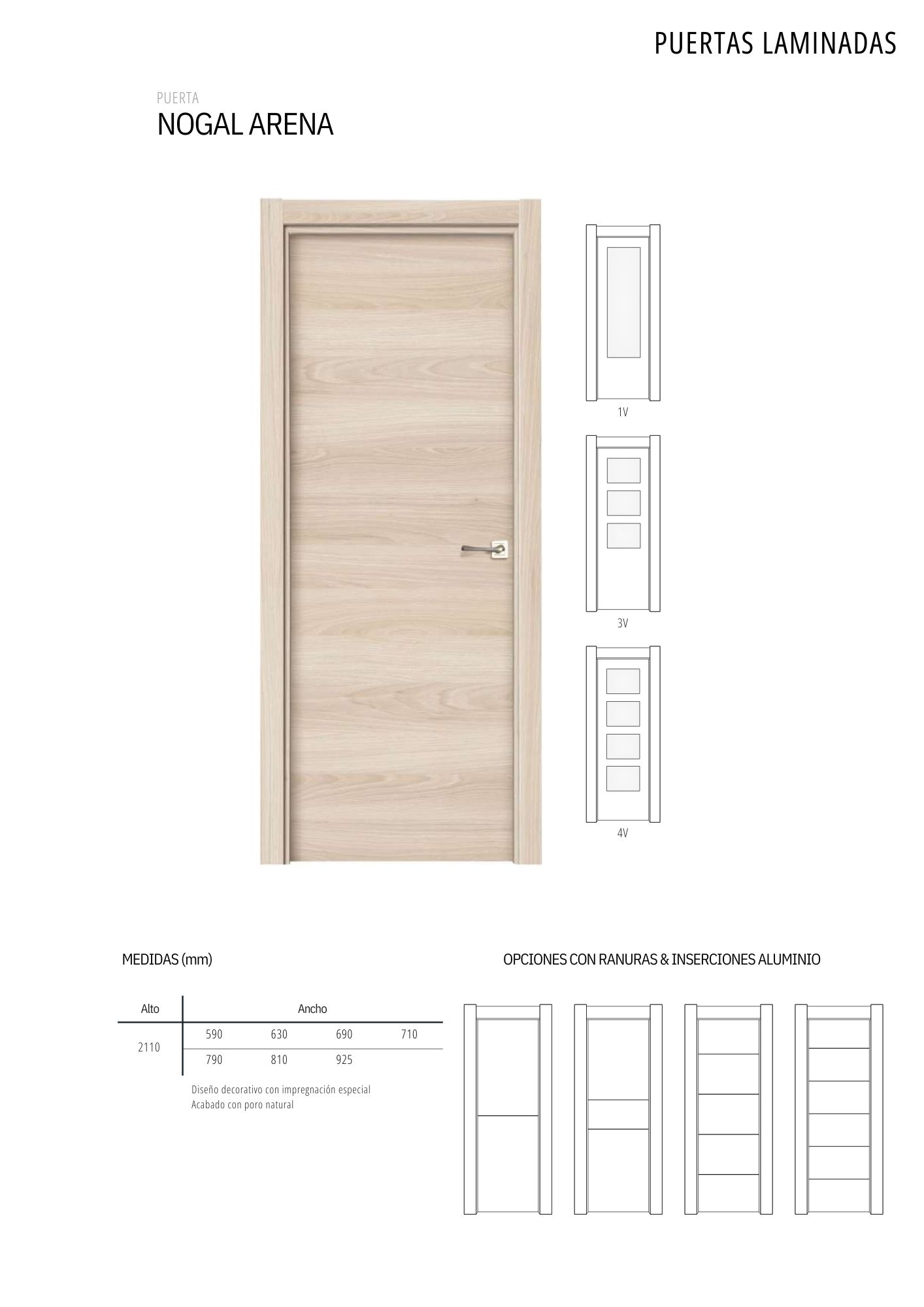 Puerta Lisa Nogal Arena