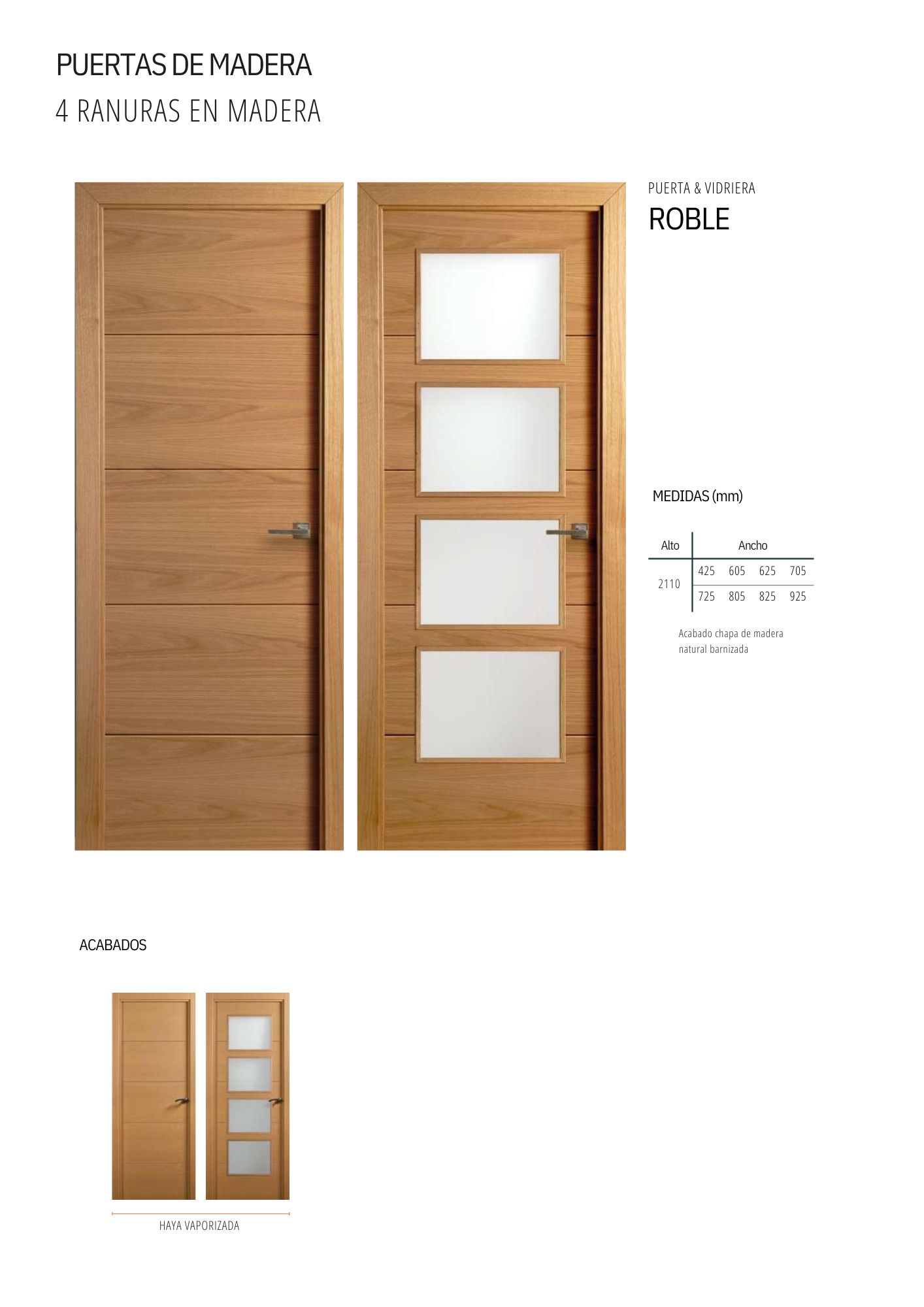 Puerta 4 Ranuras Roble