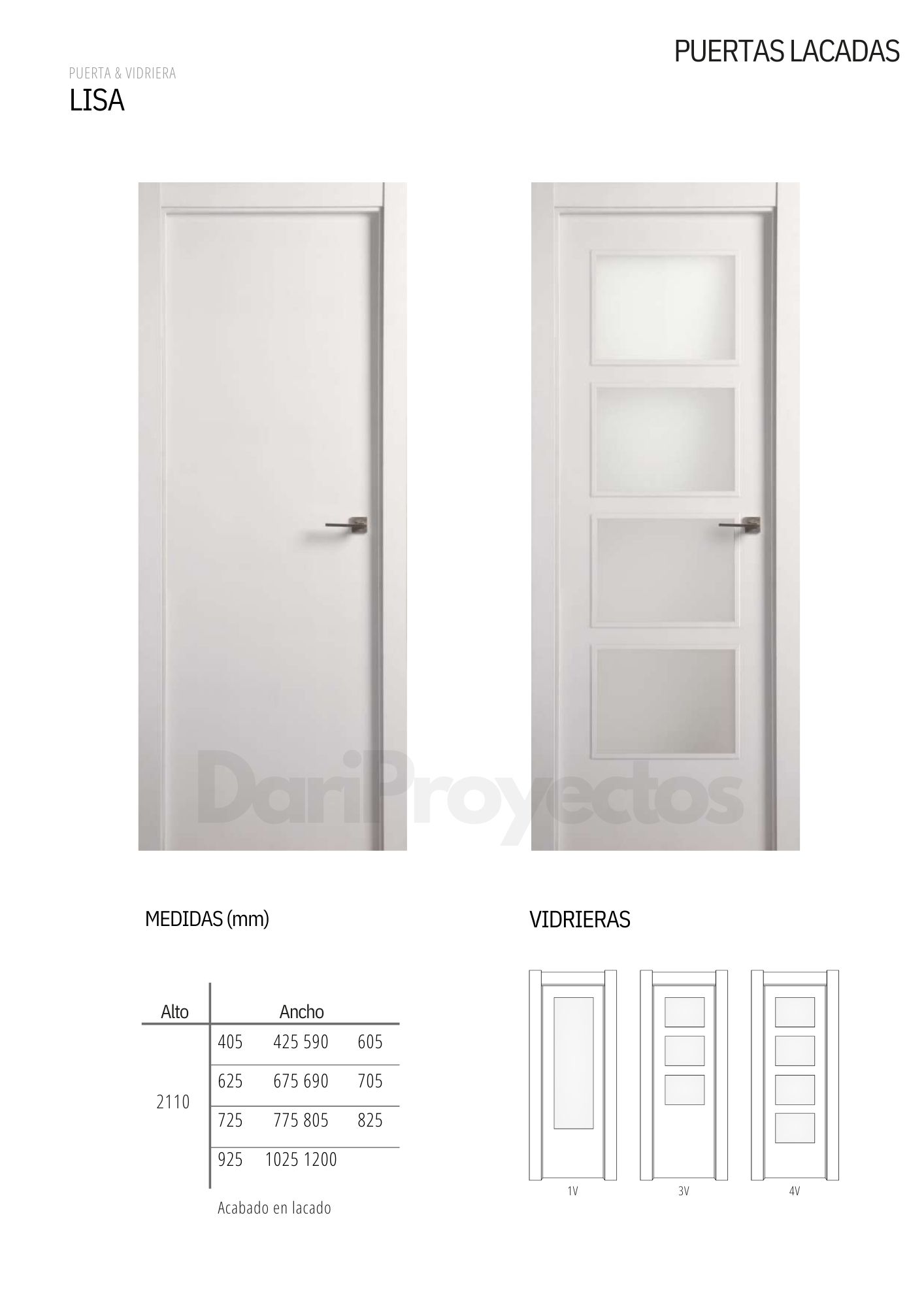 Puerta Lacada Blanco Liso