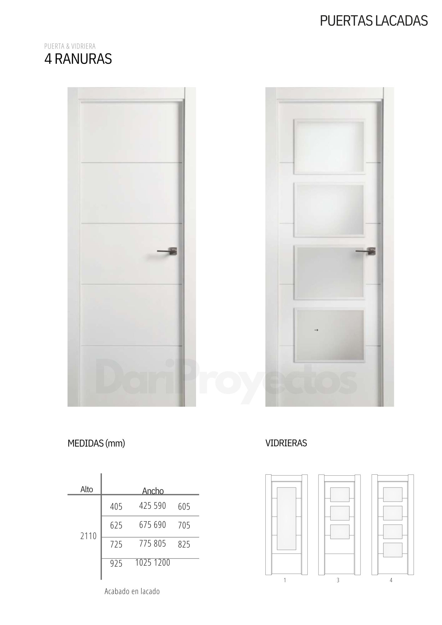 Puerta 4 Ranuras Blanca