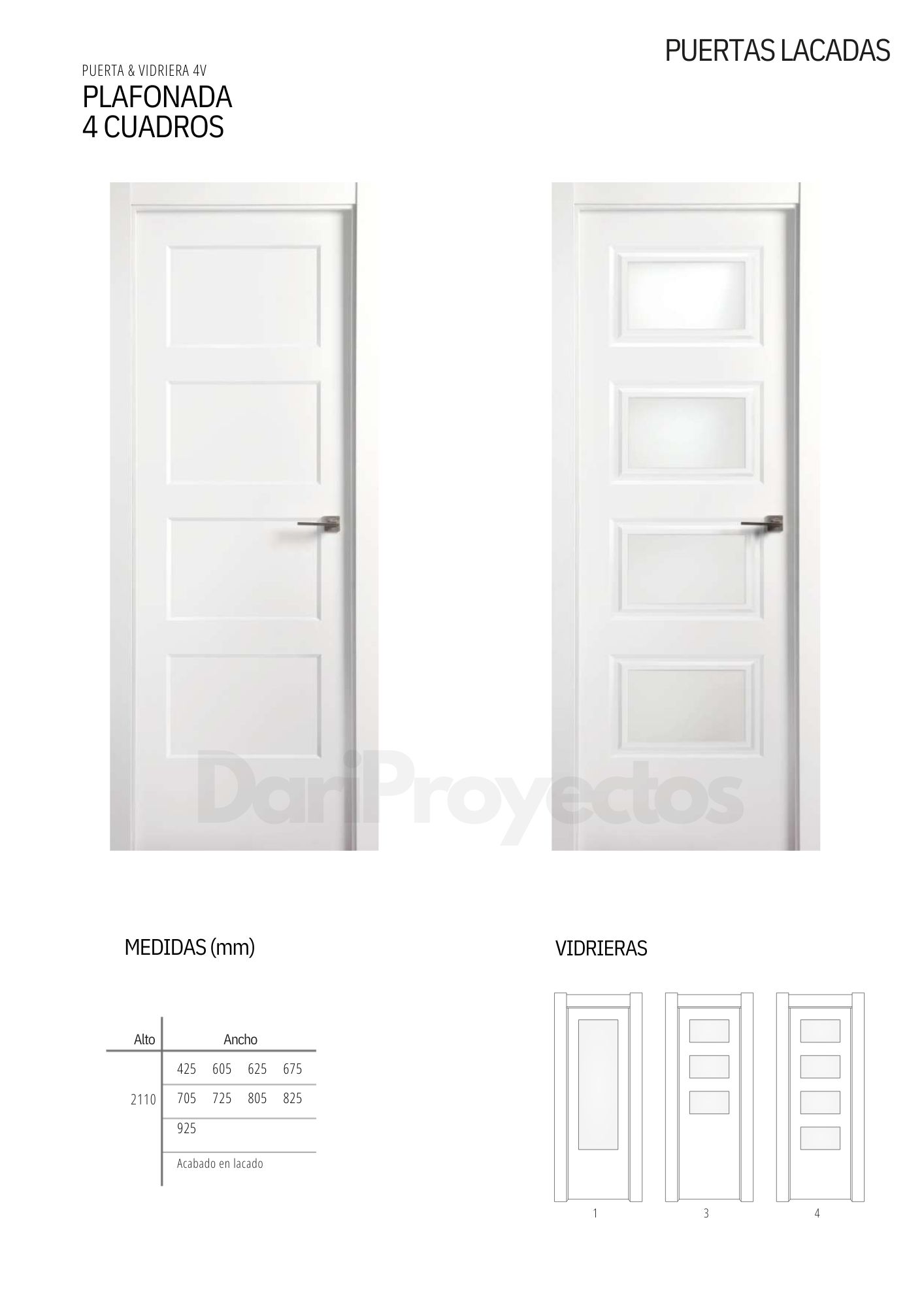 Puerta Blanca Plafonada 4 cantos