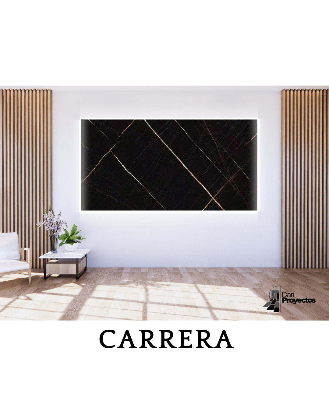 Base de TV Negro Carrera Acabado UV Brillante