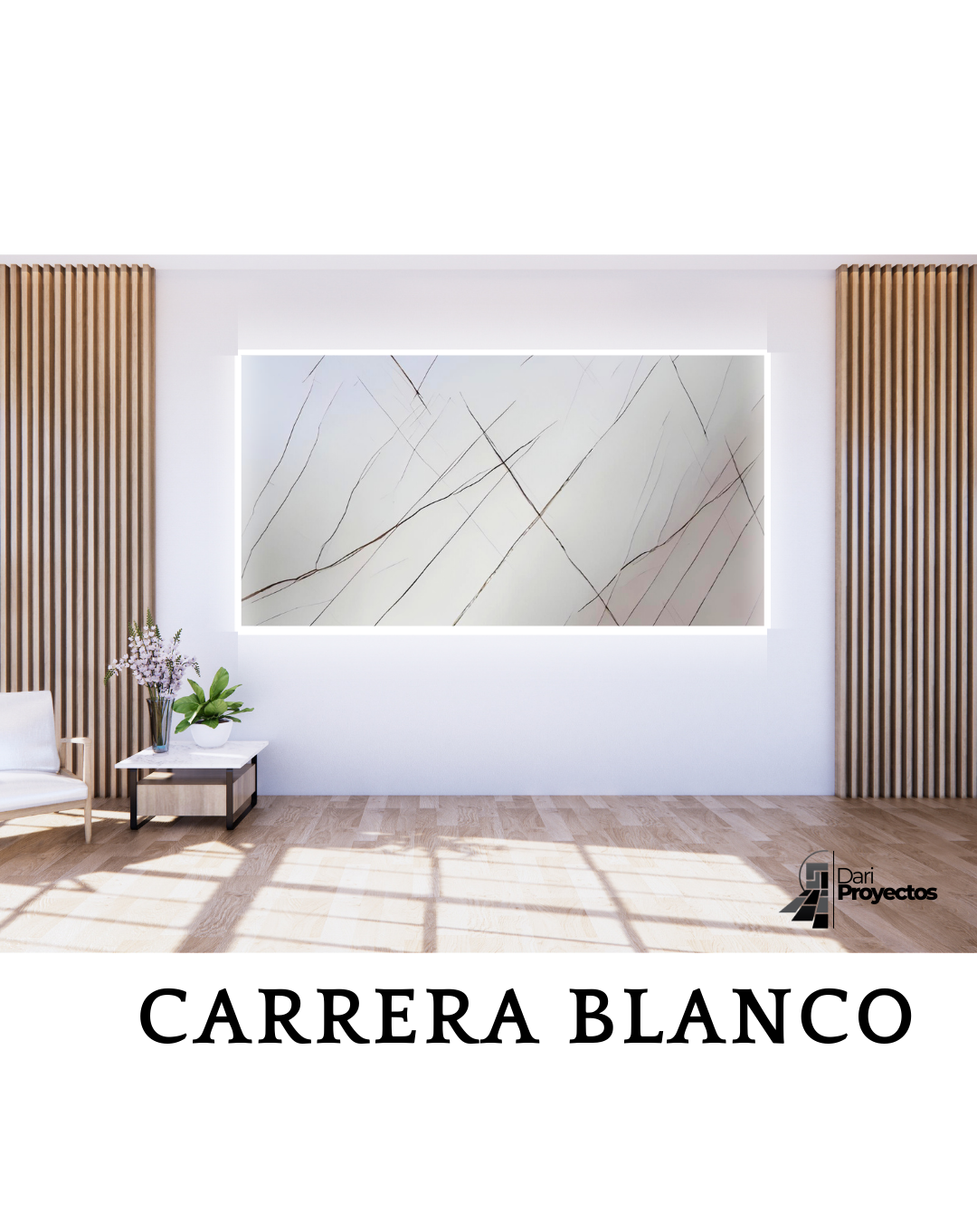 Base de TV Carrera Blanco Acabado UV Brillante