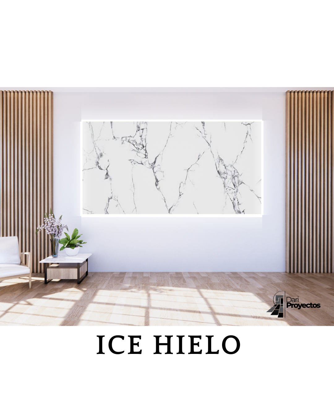 Base de TV Ice Hielo Acabado UV Brillante