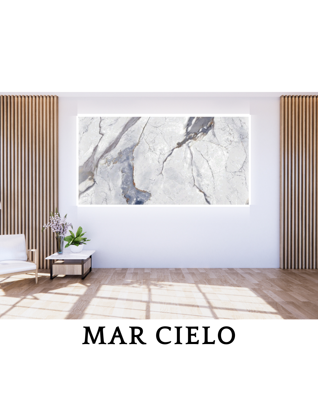 Base de TV Mar Cielo Acabado UV Brillante