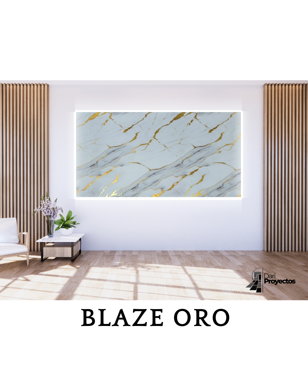 Base de TV Blaze Oro  Acabado UV Brillante