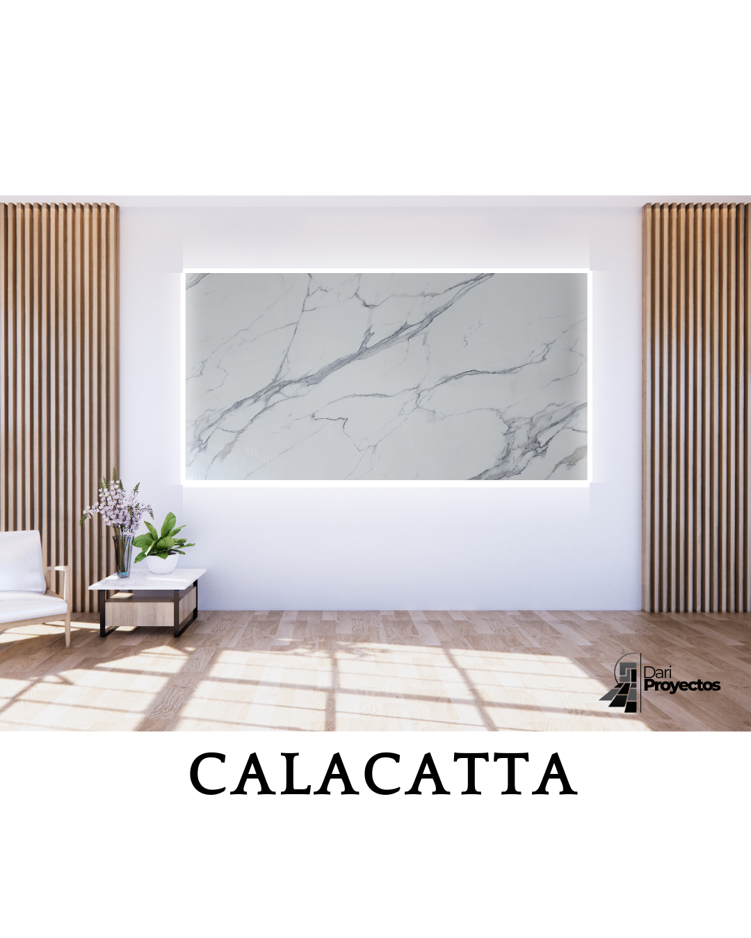 Base de TV Calacatta Acabado UV Brillante