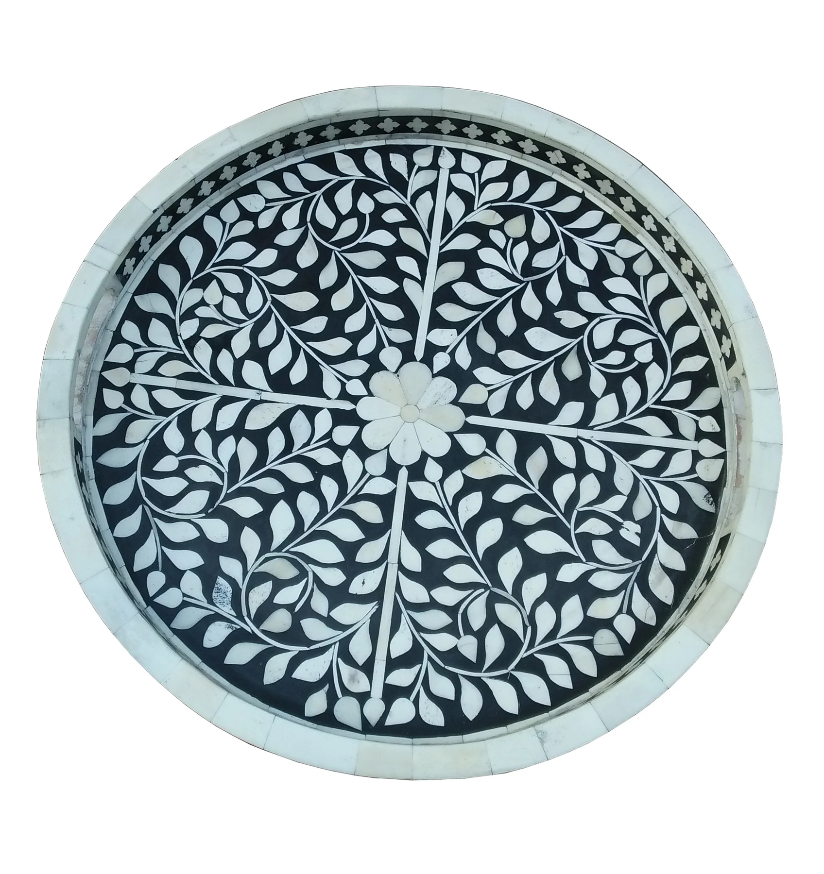 Handcrafted Black and White Tray