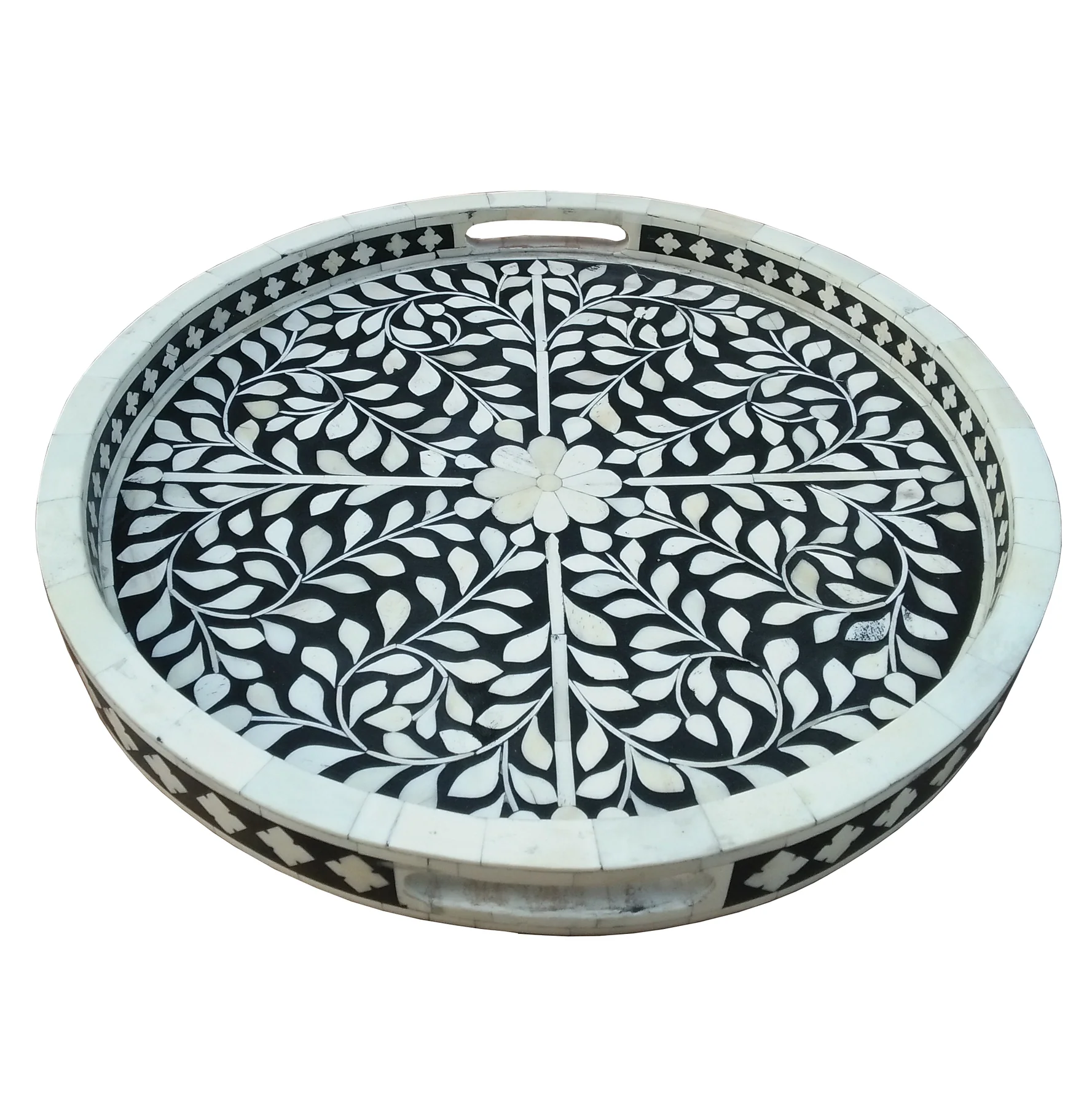 Handcrafted Black and White Tray