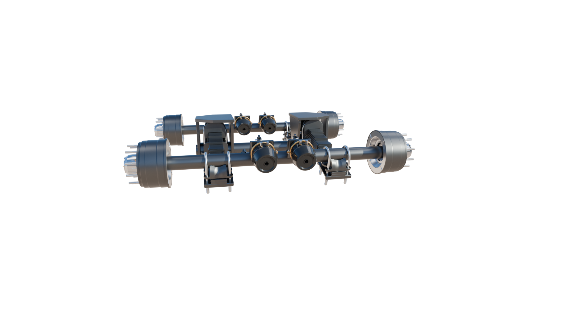 Truck Trailer Single Point Suspension System 3D Model