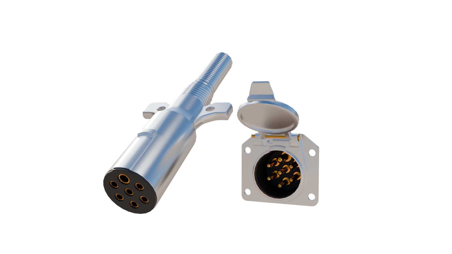 7 Way Trailer Connector Plug Electrical Tow Socket Truck n RV