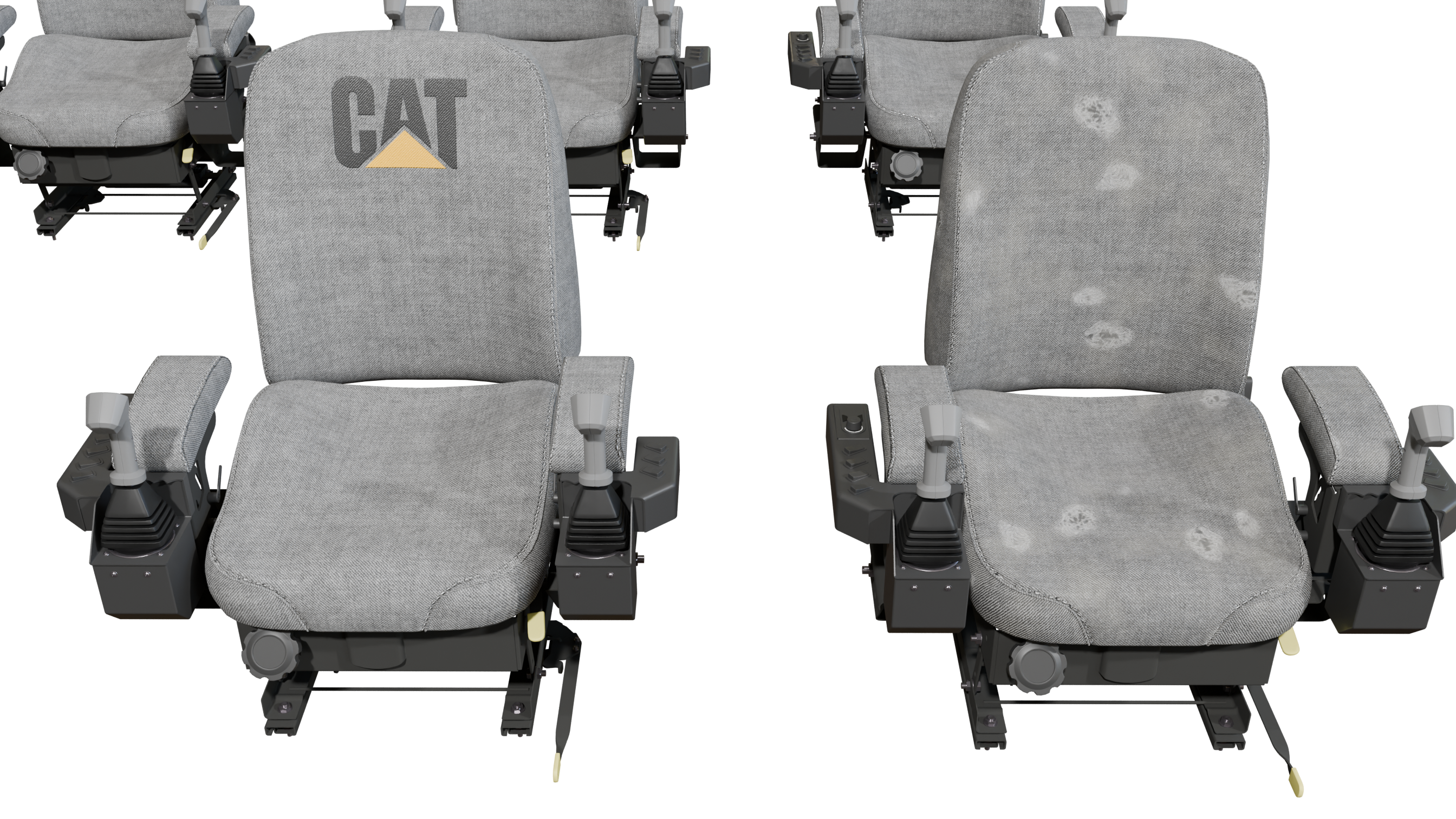 Heavy Machinery Seat with Controls Multi-Brand new and wear 3D MODEL