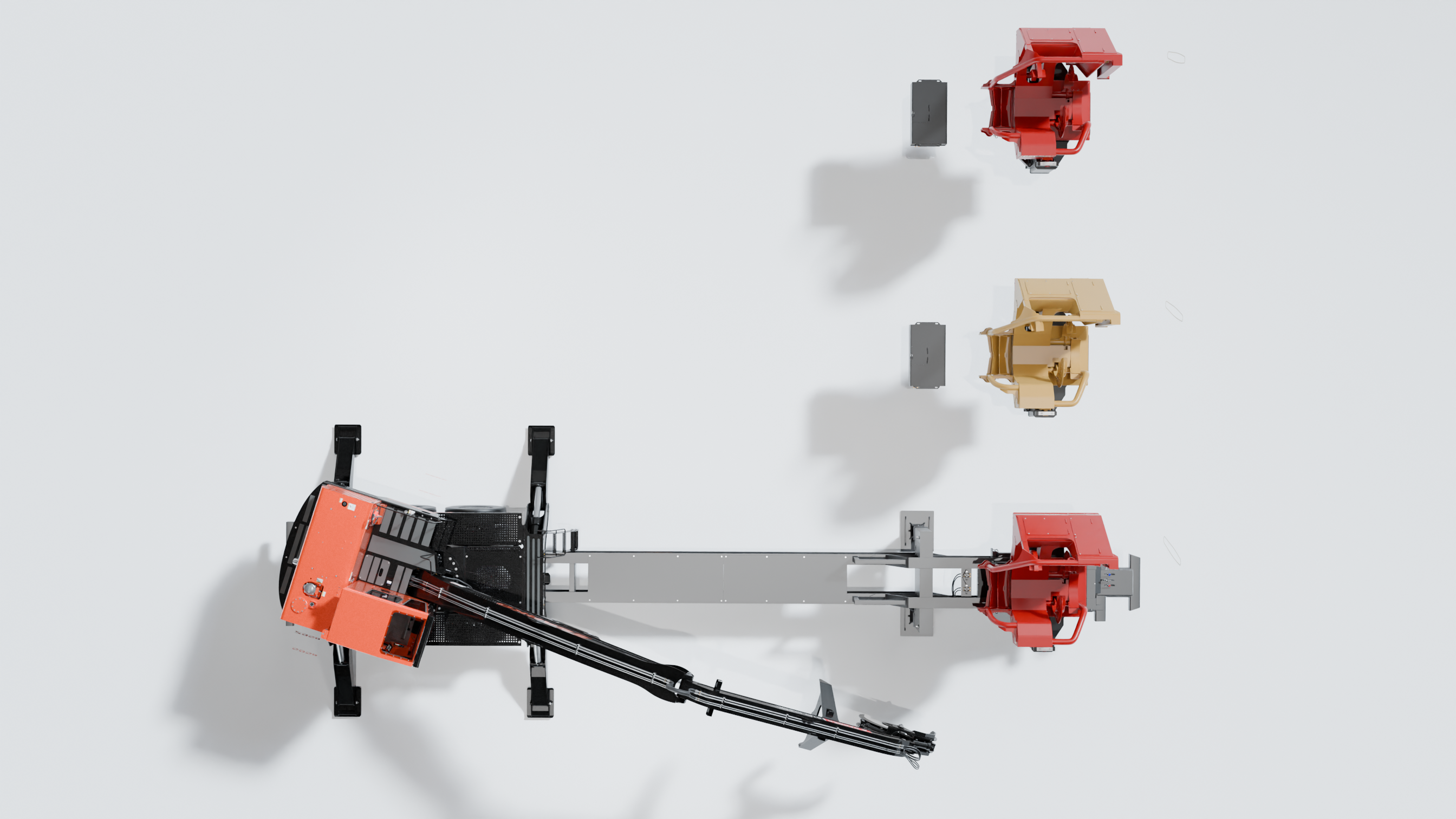 Barko Loader with Trailer and delimber Pack 3d Model