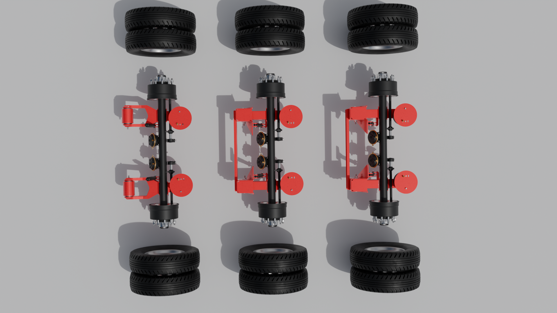 Trailer Air Suspension Ridewell 240 - Lowboy trailer Low-poly 3D model