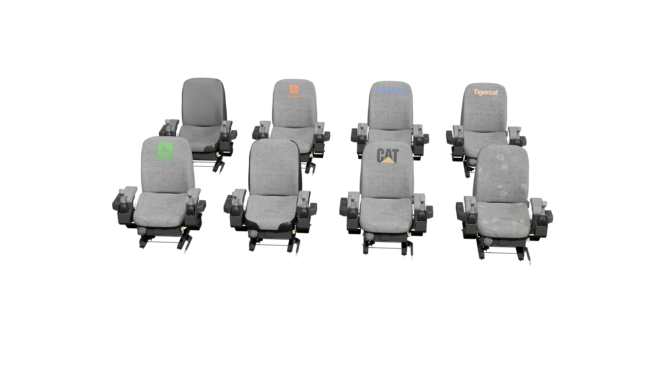 Heavy Machinery Seat with Controls Multi-Brand new and wear 3D MODEL