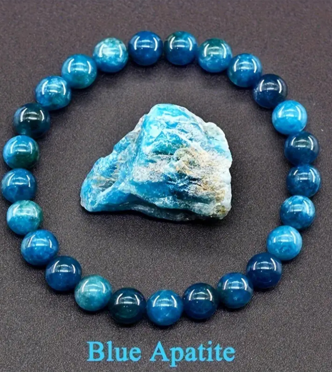 Blue Apatite Bracelet and Stone