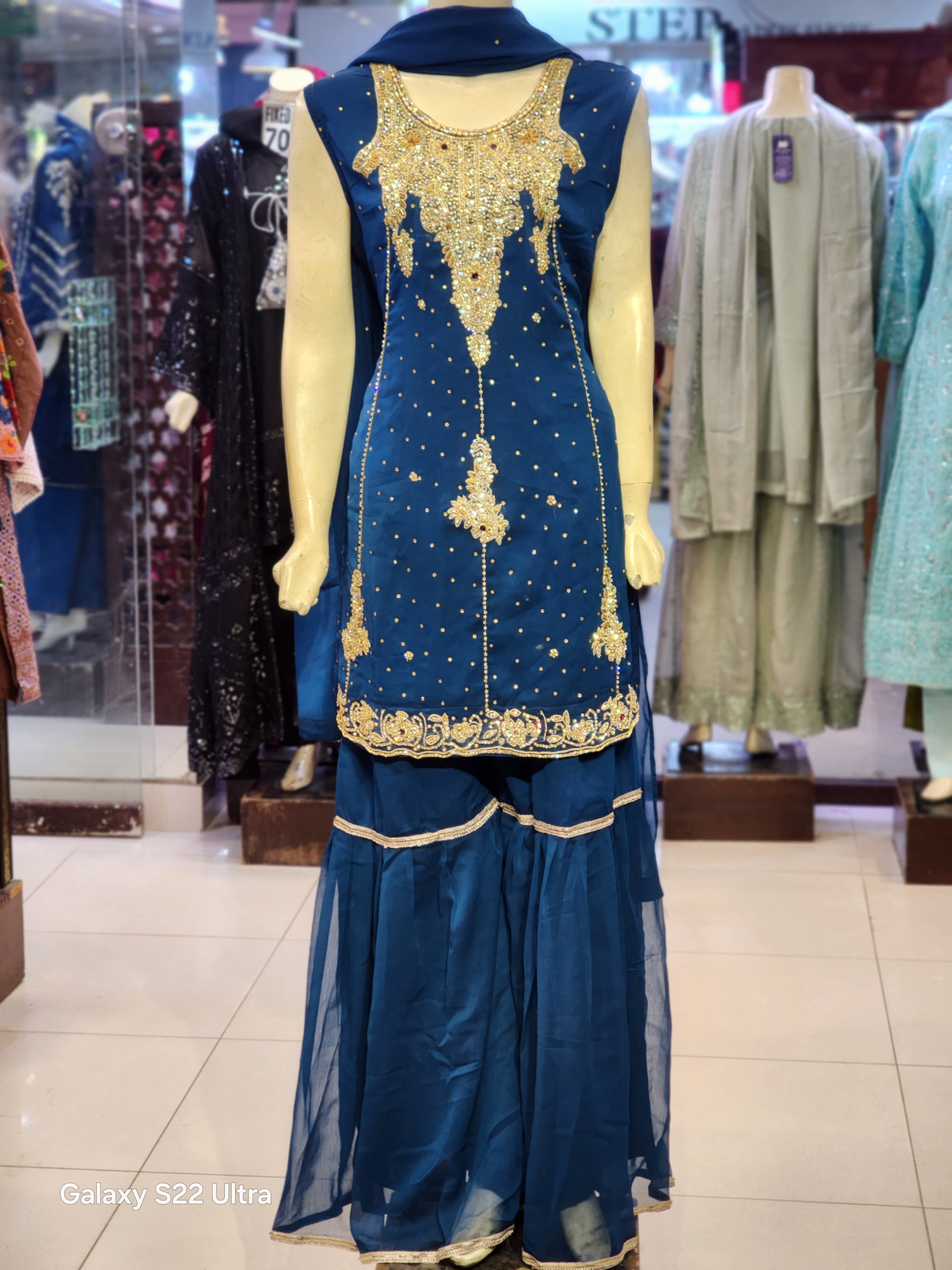 Shirt Garara Style Traditional Dress For Women | Nug Stone Hand Work