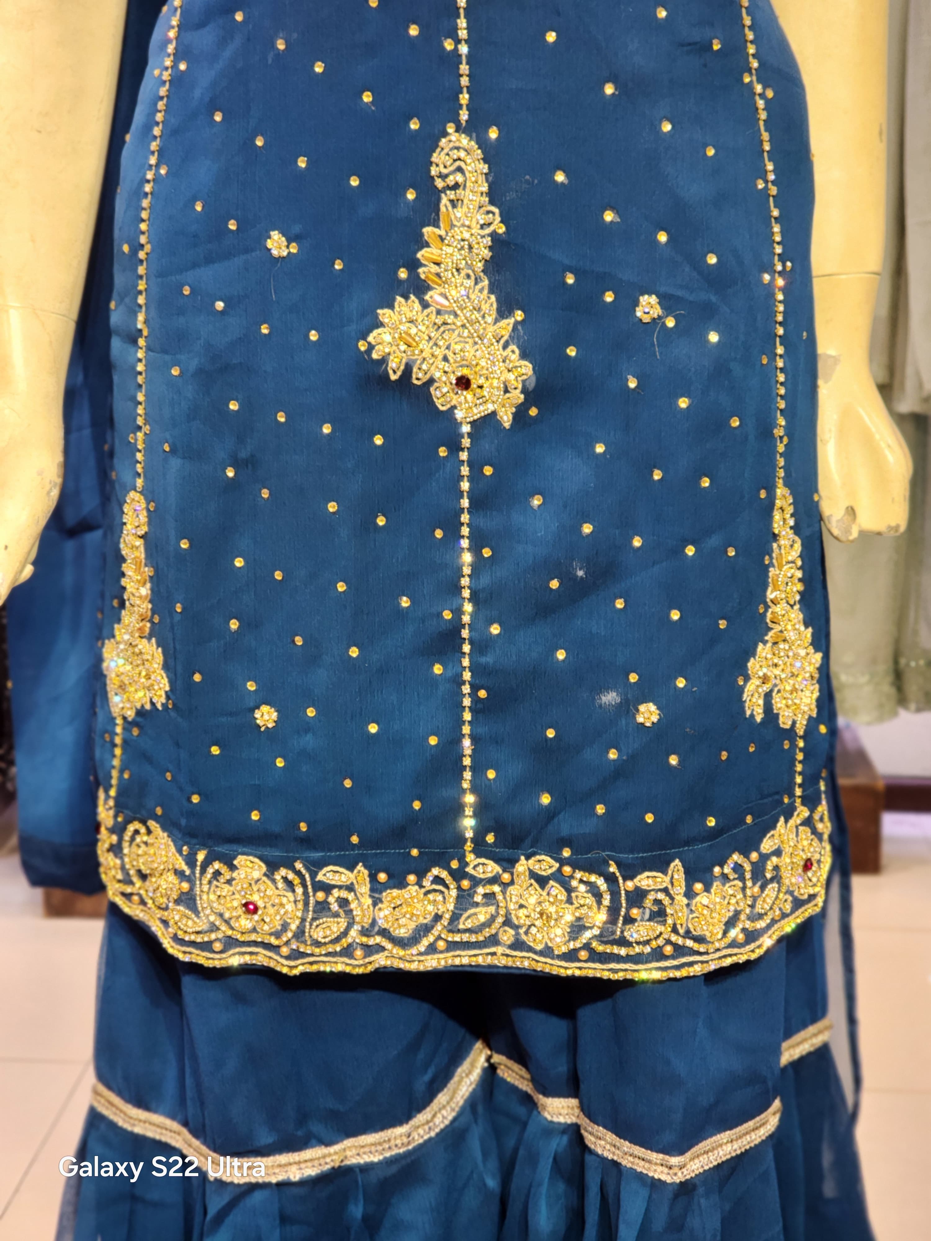 Shirt Garara Style Traditional Dress For Women | Nug Stone Hand Work