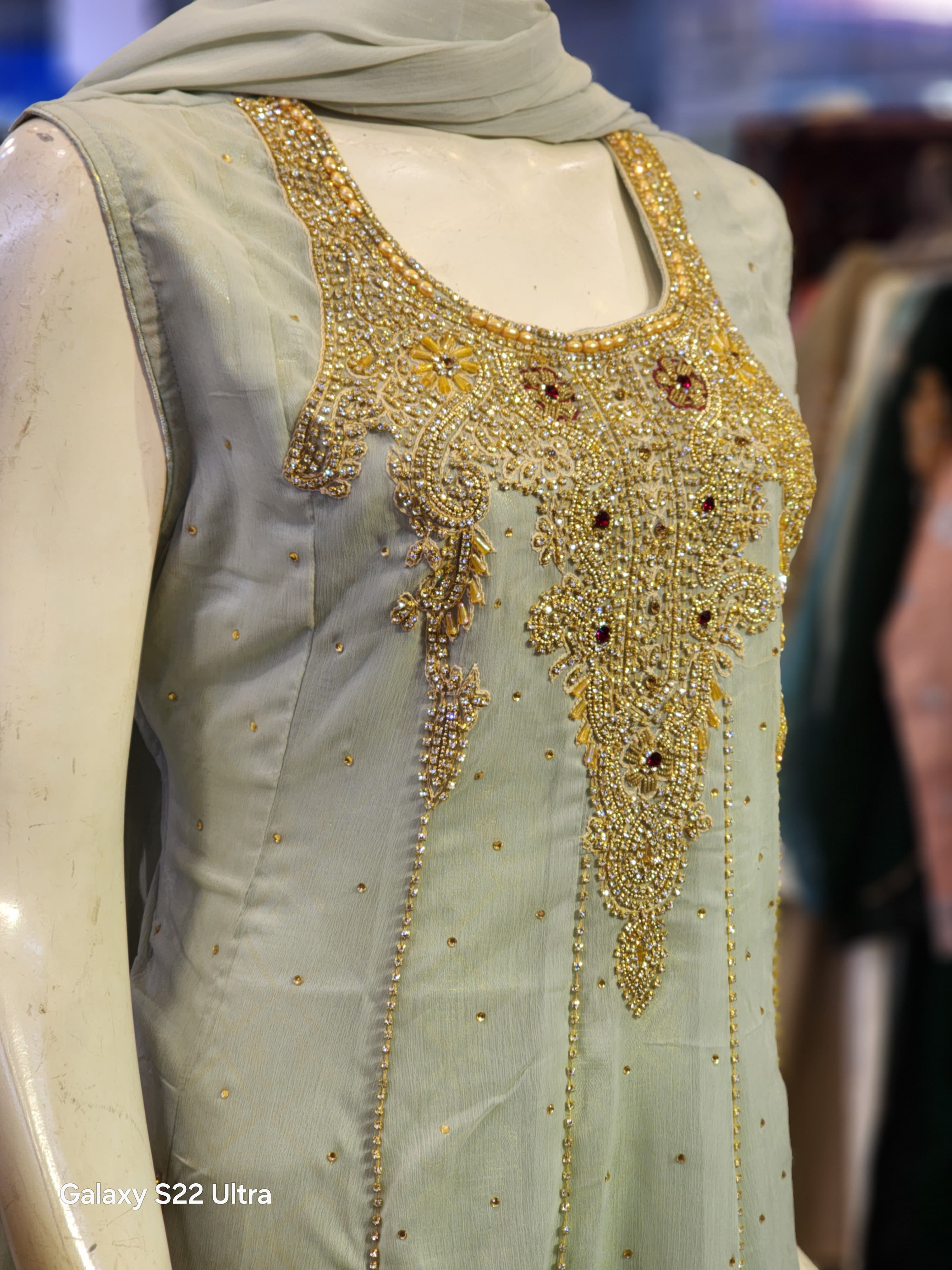 Maxi Style Traditional Dress For Women | Nug Stone Hand Work Fancy Party Wear