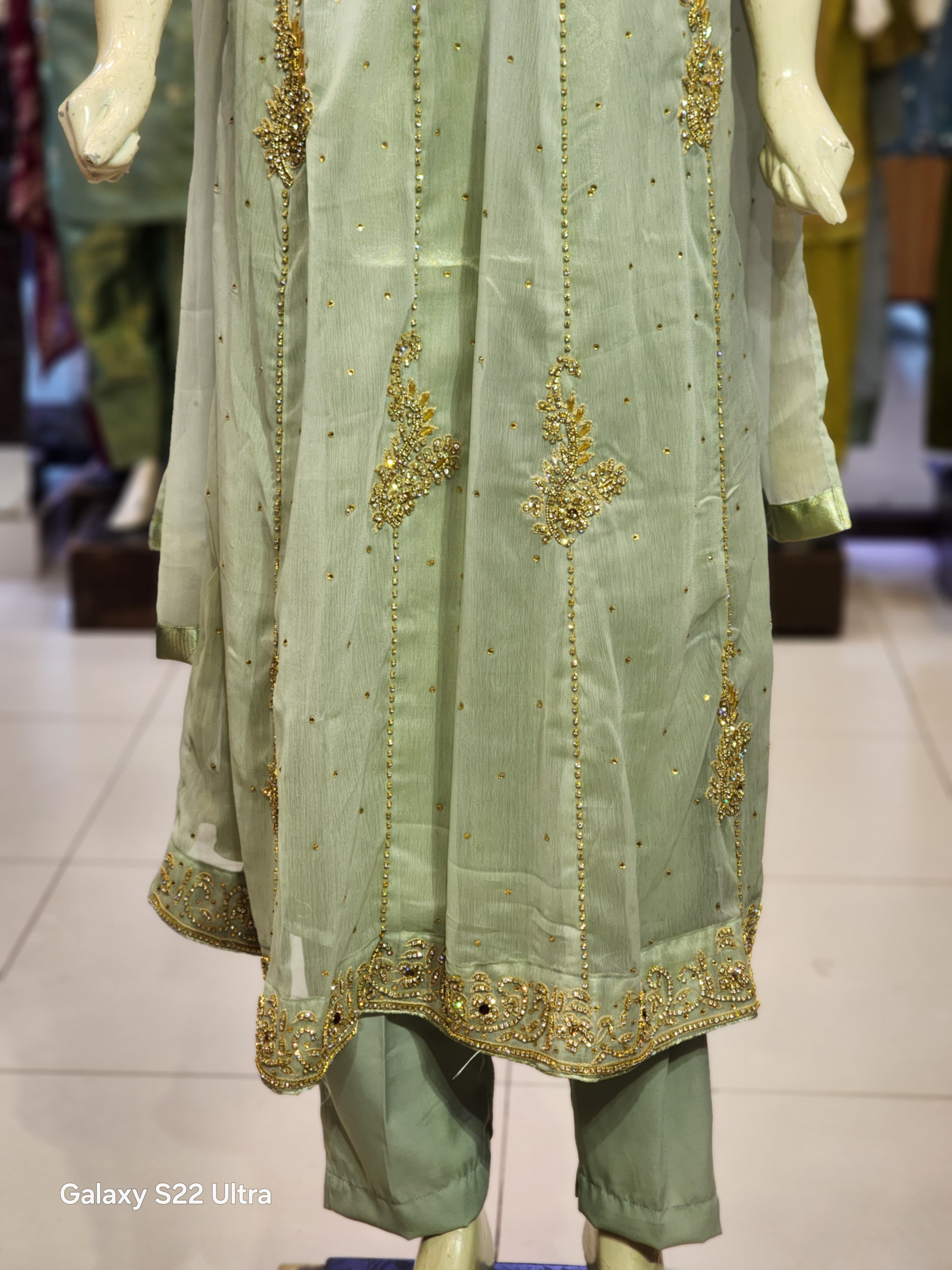 Maxi Style Traditional Dress For Women | Nug Stone Hand Work Fancy Party Wear
