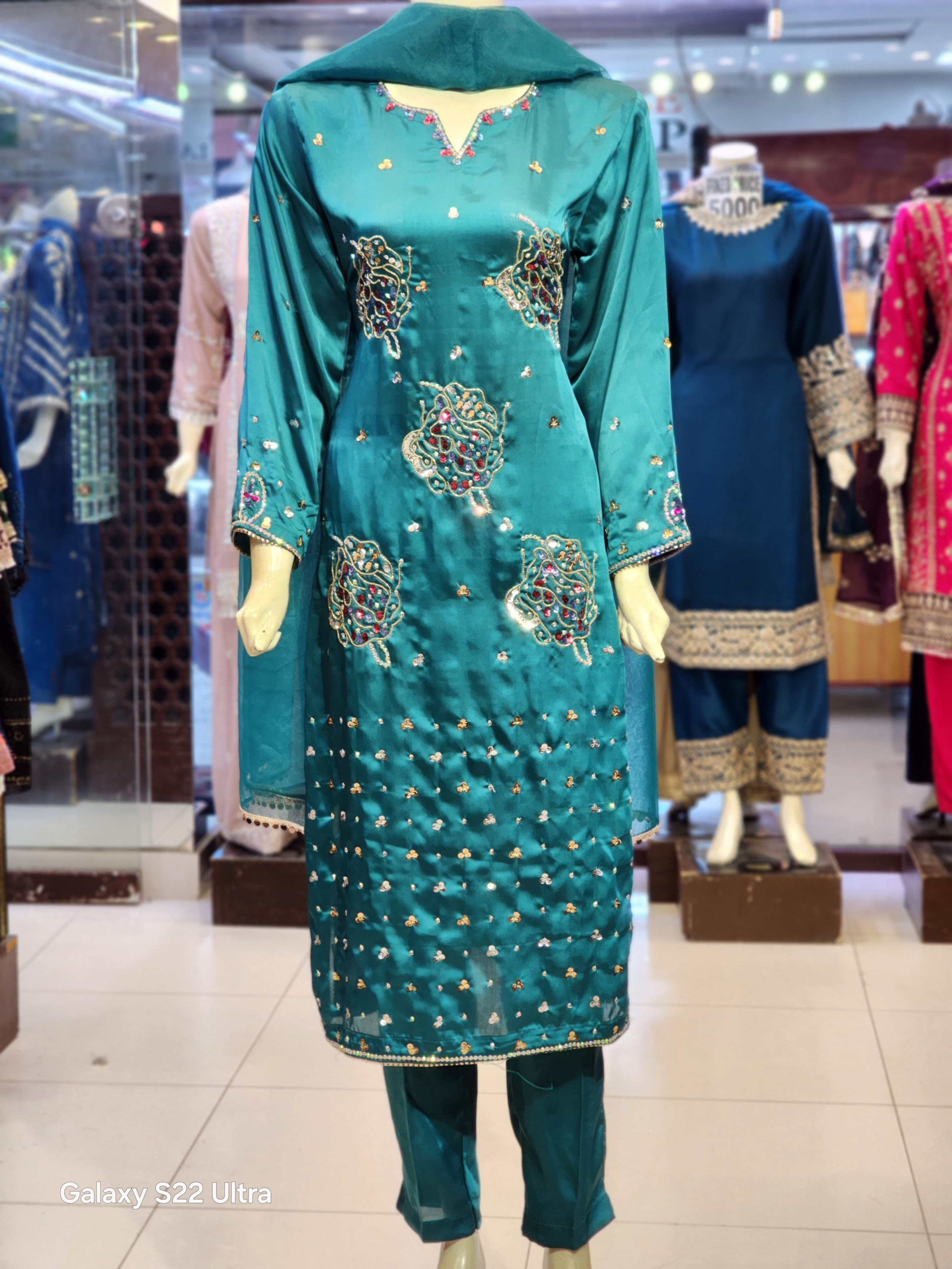 5 Bunch Muse Design | Long Shirt Silk Dress For Women | Fancy Party Wear Wedding Dress