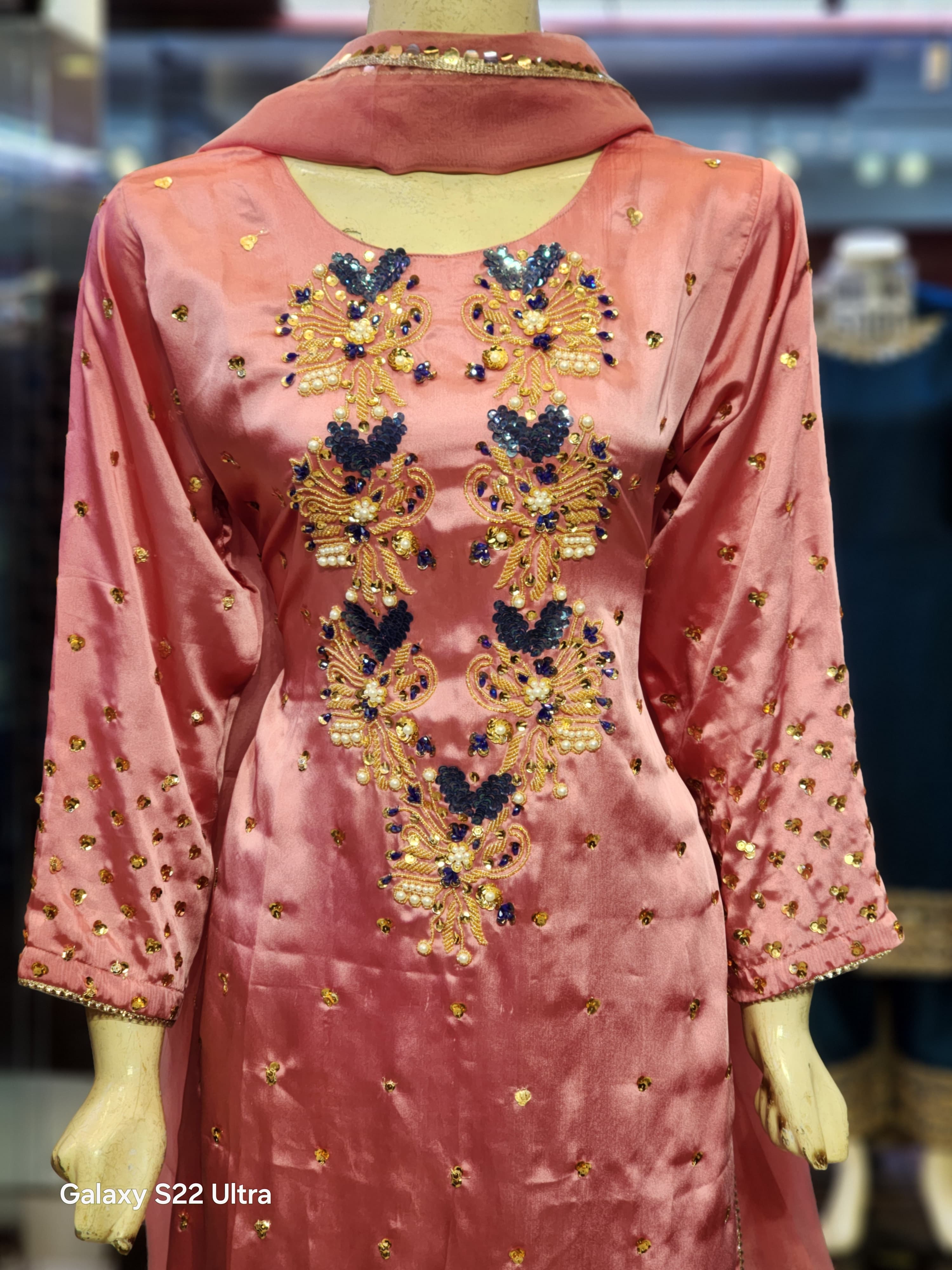 Kurta Gala Muse Design | Long Shirt Silk Dress For Women | Fancy Party Wear Wedding Dress