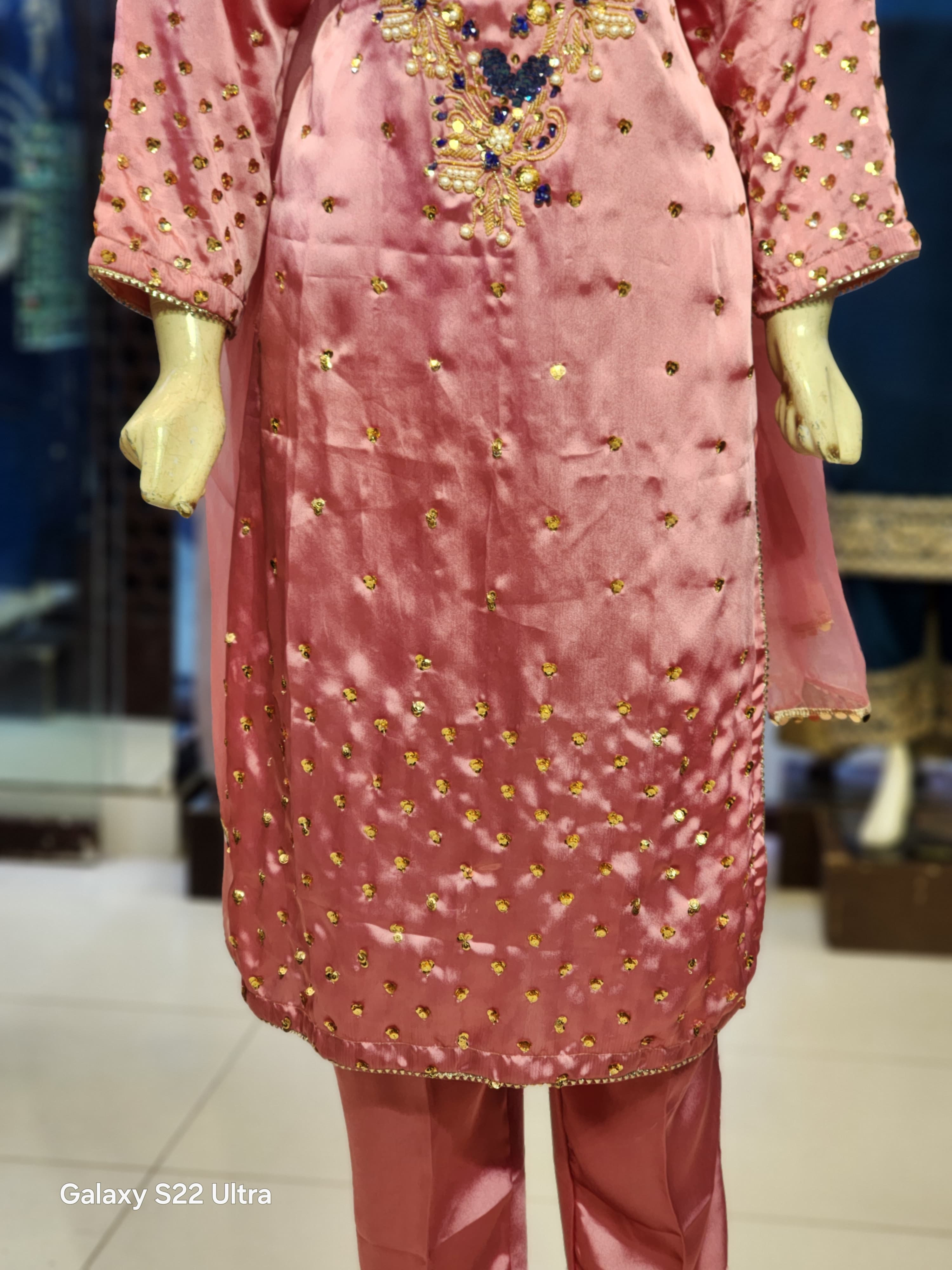 Kurta Gala Muse Design | Long Shirt Silk Dress For Women | Fancy Party Wear Wedding Dress