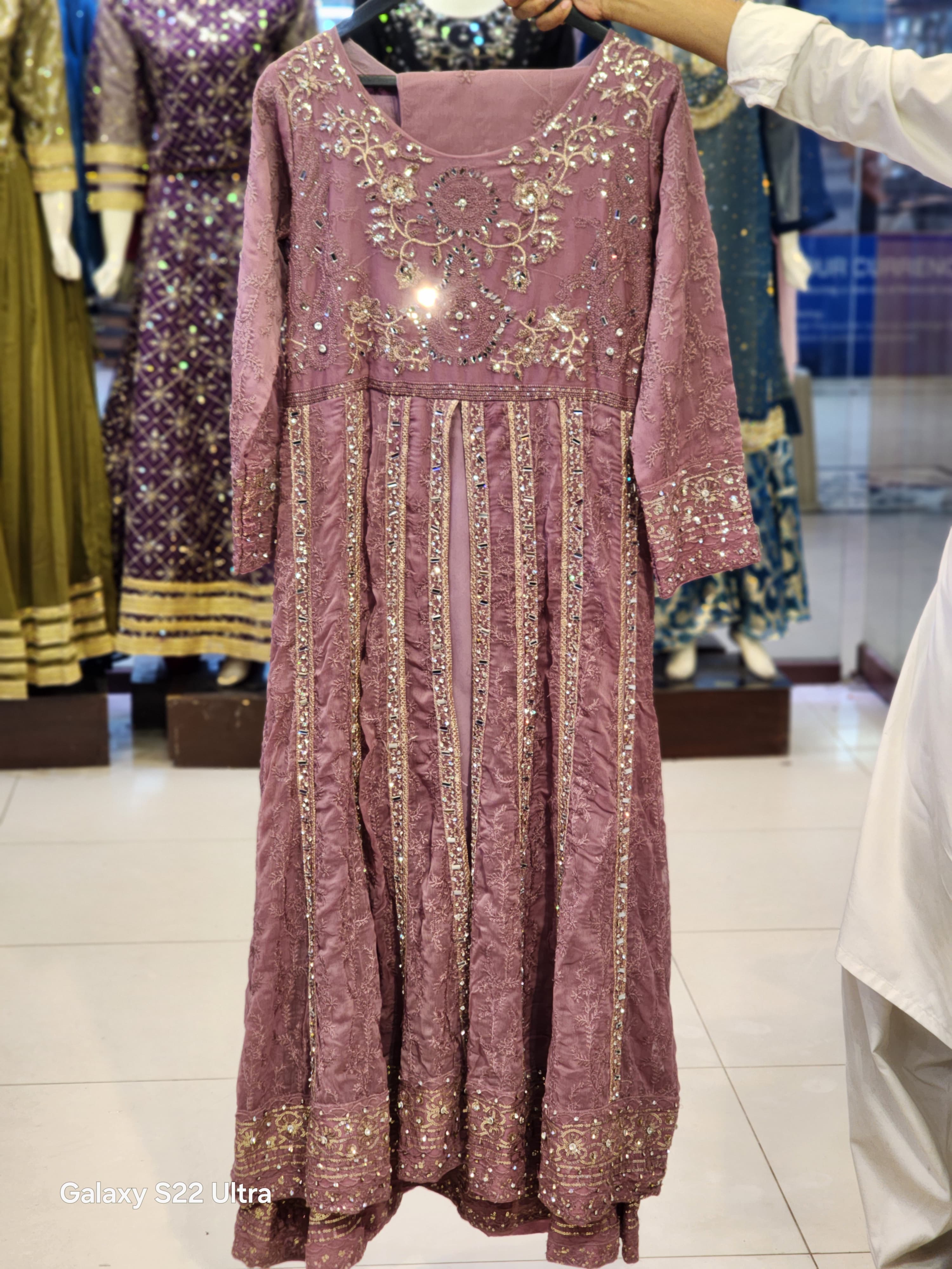 Front Open Double Flare Maksi Style Dress | Fancy Party Wear Wedding Dress
