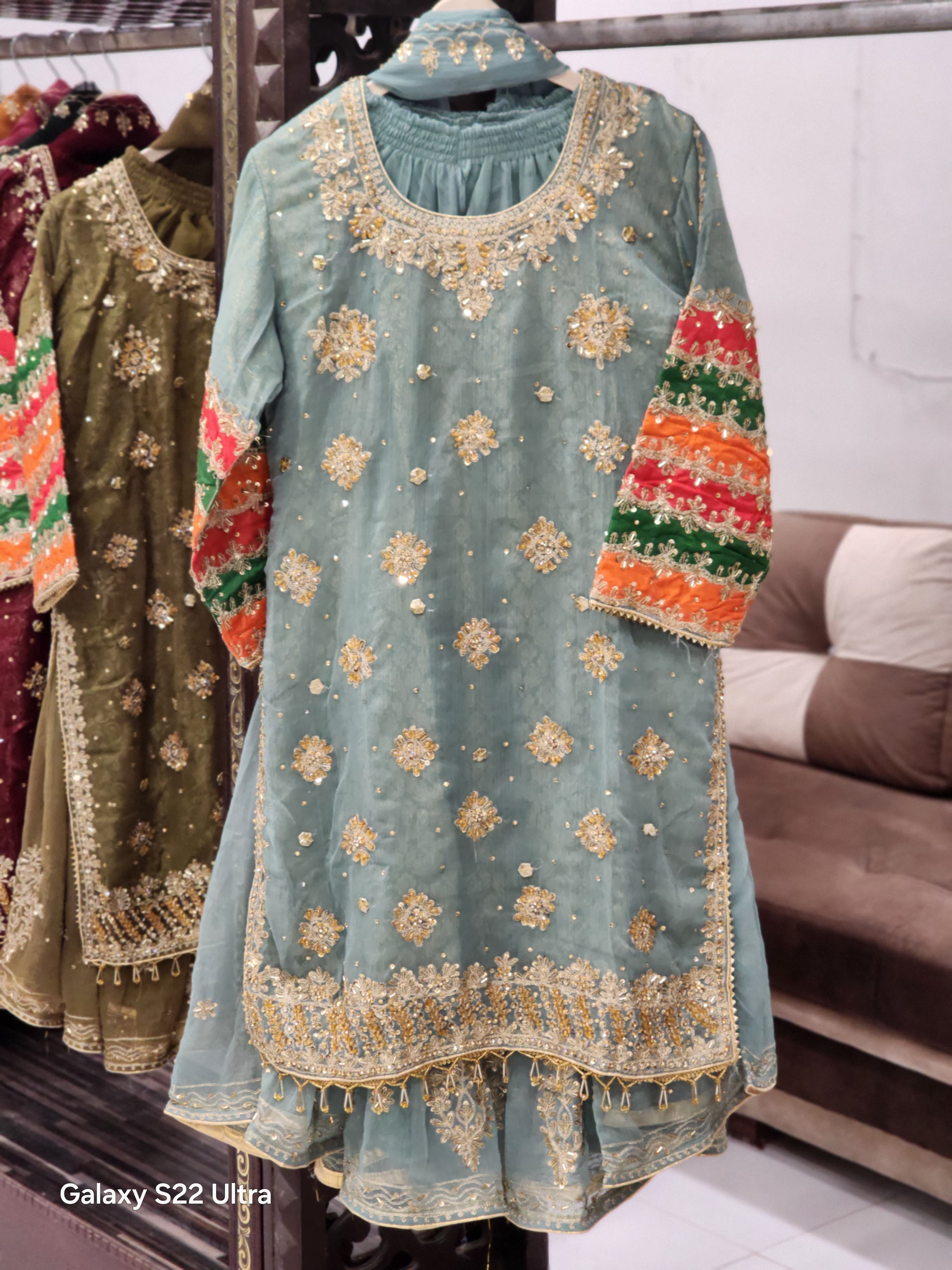 Elegant Shirt Garara Style Wedding Fancy Party Wear Dress