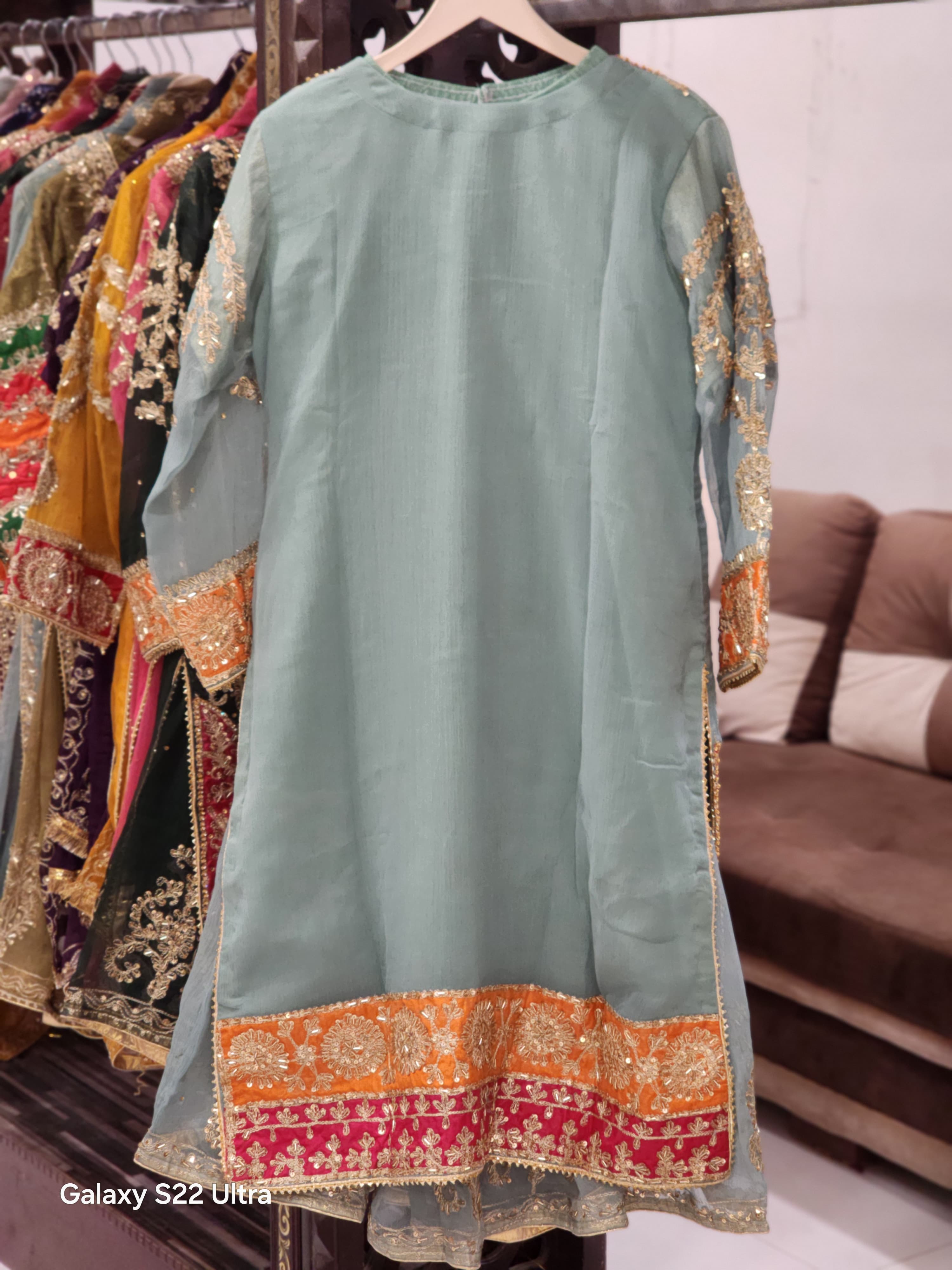 Long Shirt Plazo Style Heavy Wedding Wear Dress for Women