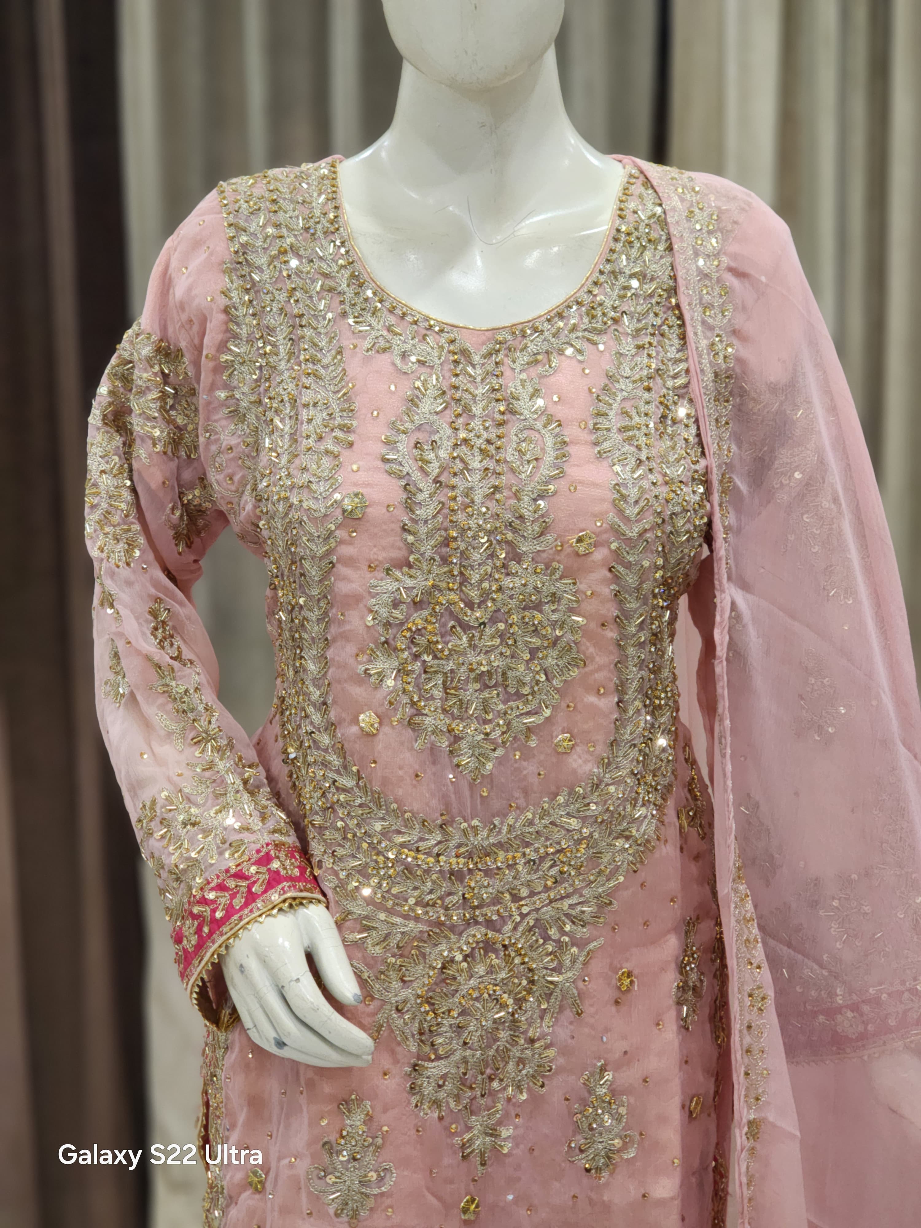 Elegant Shirt Garara Style Wedding Fancy Party Wear Dress