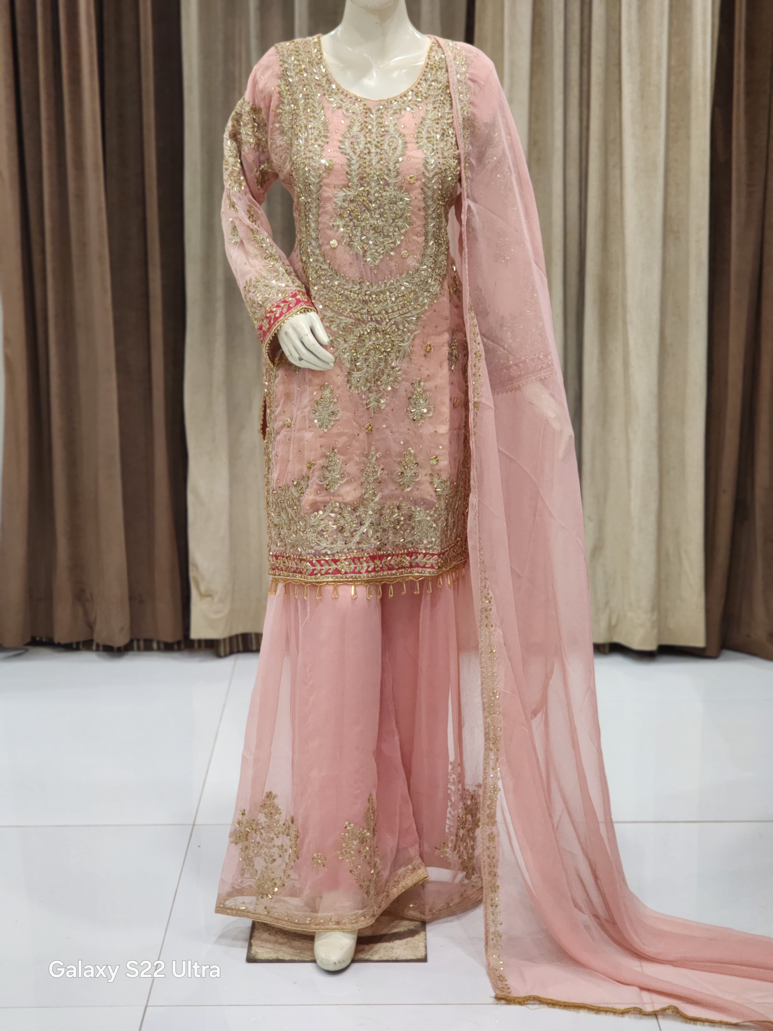 Elegant Shirt Garara Style Wedding Fancy Party Wear Dress