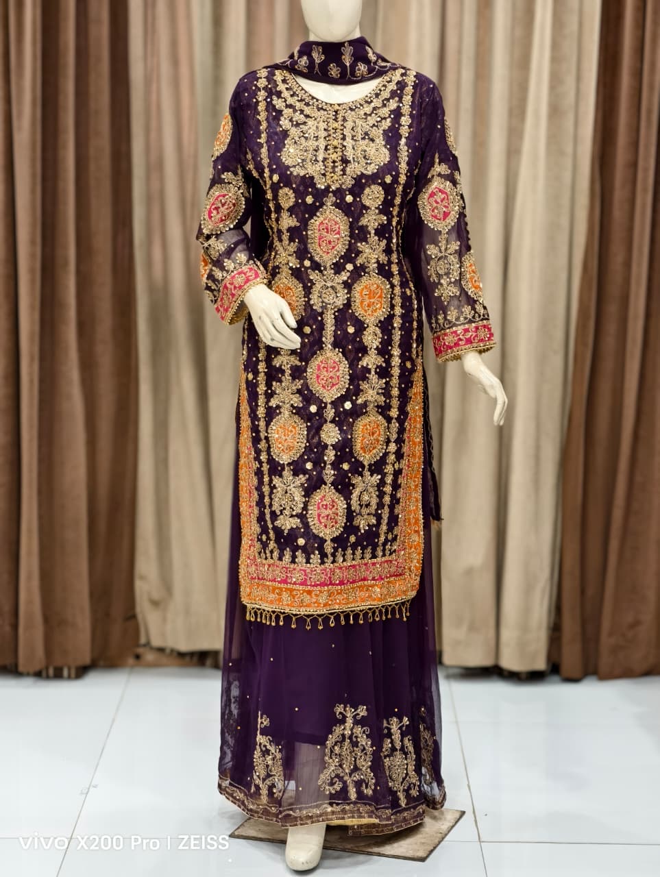 Long Shirt Plazo Heavy Wedding Dress For Women