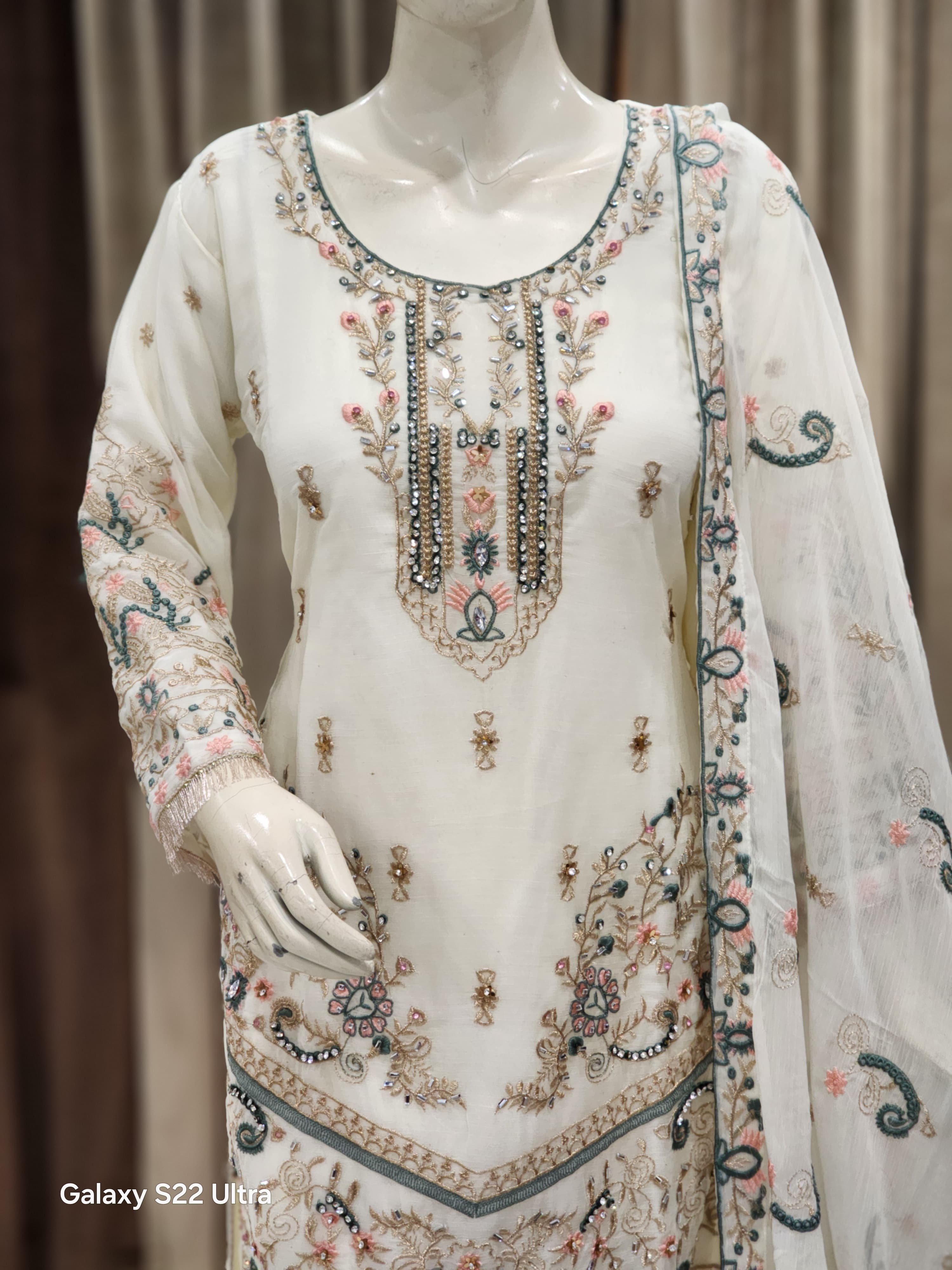 Long Shirt Trouser Style Fancy and Party Wear Dress For Women