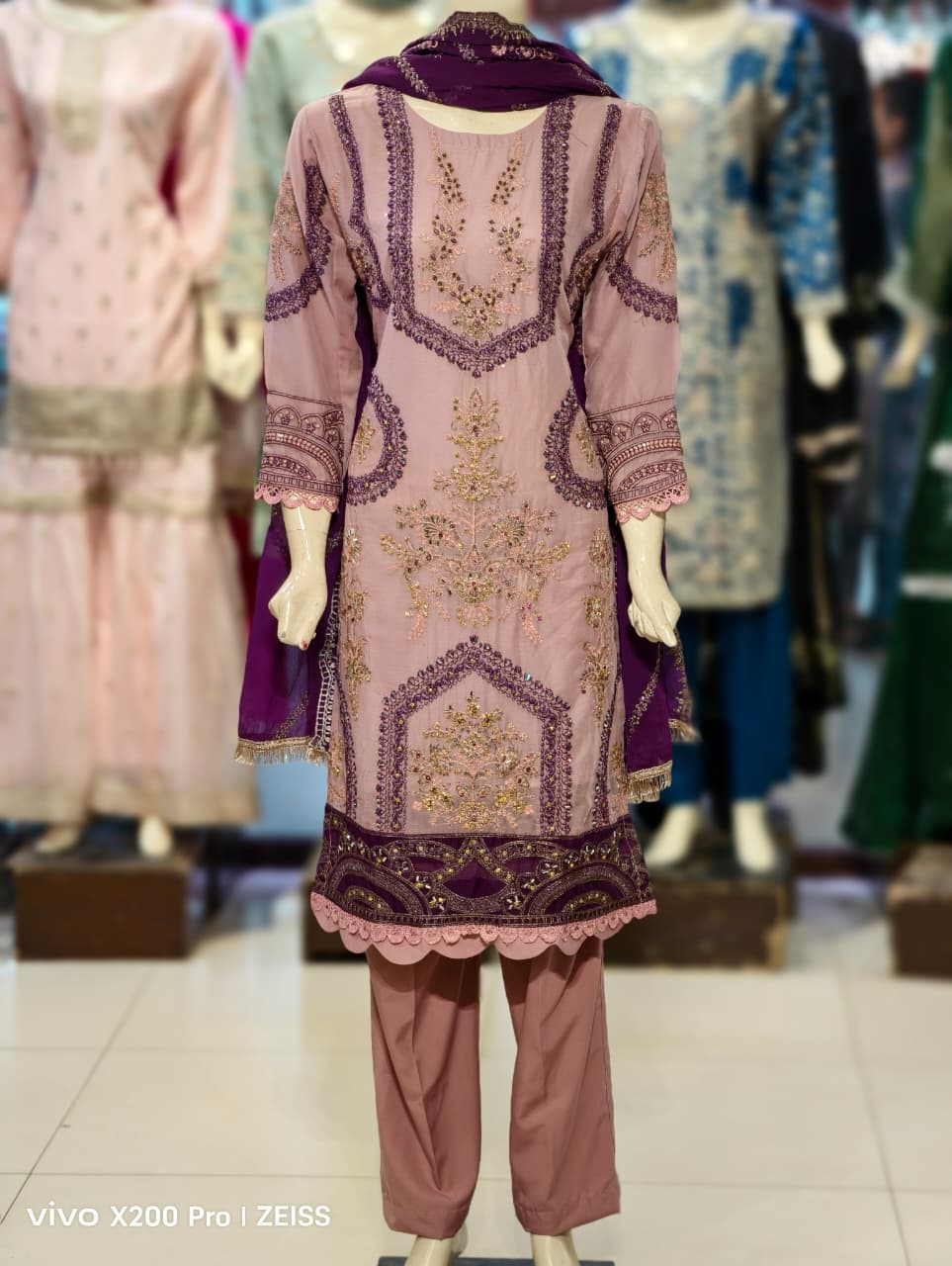 Contrast Long Shirt Style Dress