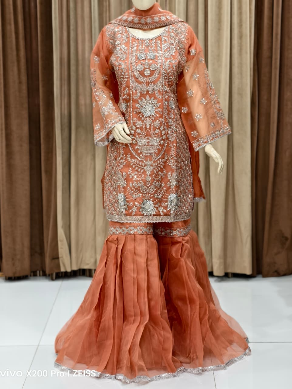 Trending Shirt Farshi Garara Style Wedding Fancy Party Wear Dress
