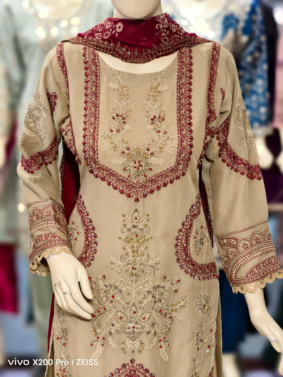 Contrast Long Shirt Style Dress