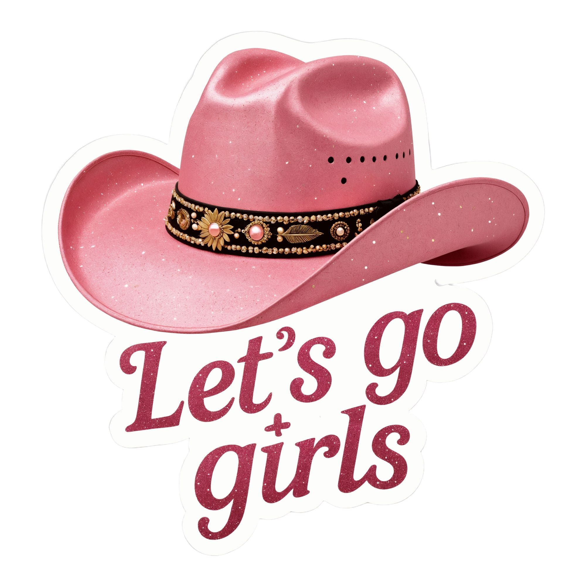 Pink Cowgirl Hat Sticker