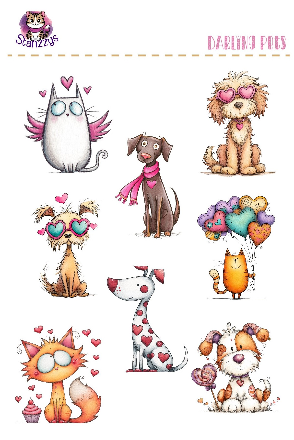 Darling Pets Sticker Sheet