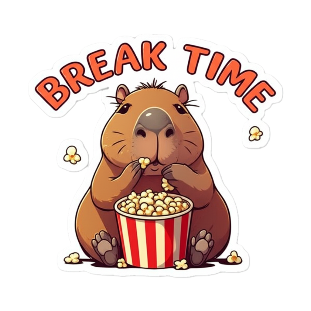 Break Time Capybara Sticker