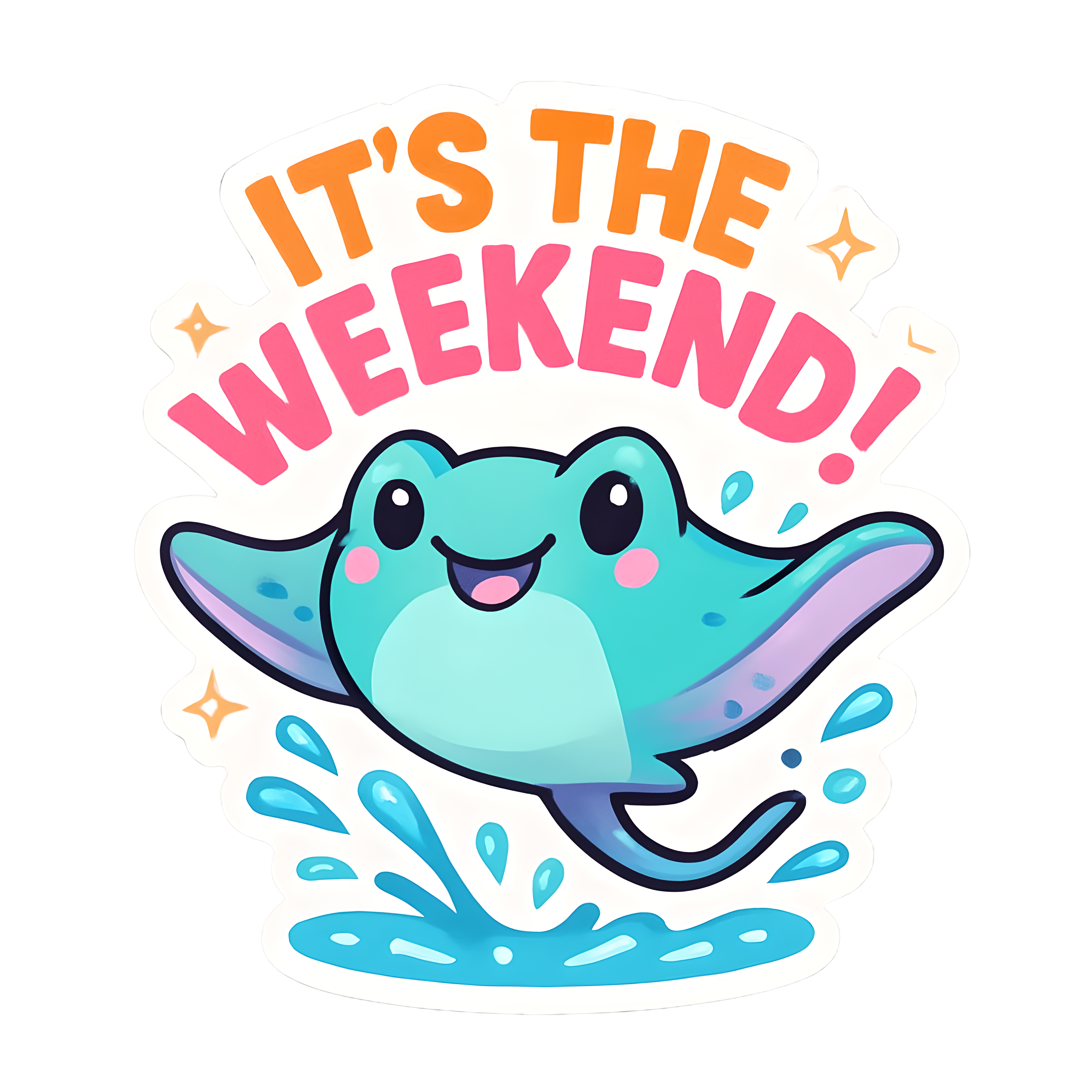 Weekend Manta Ray Sticker