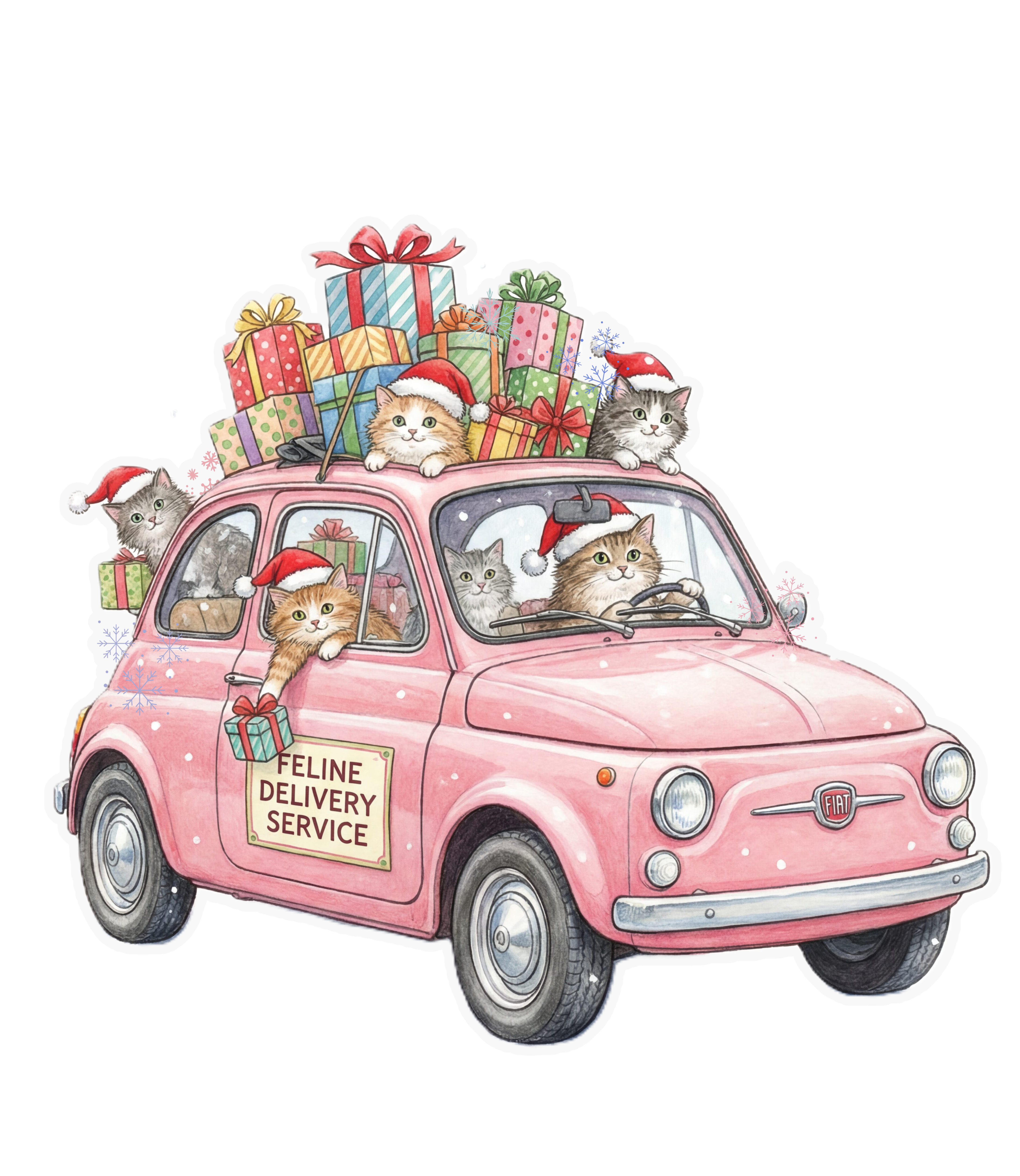 Feline Delivery Service Holiday Car