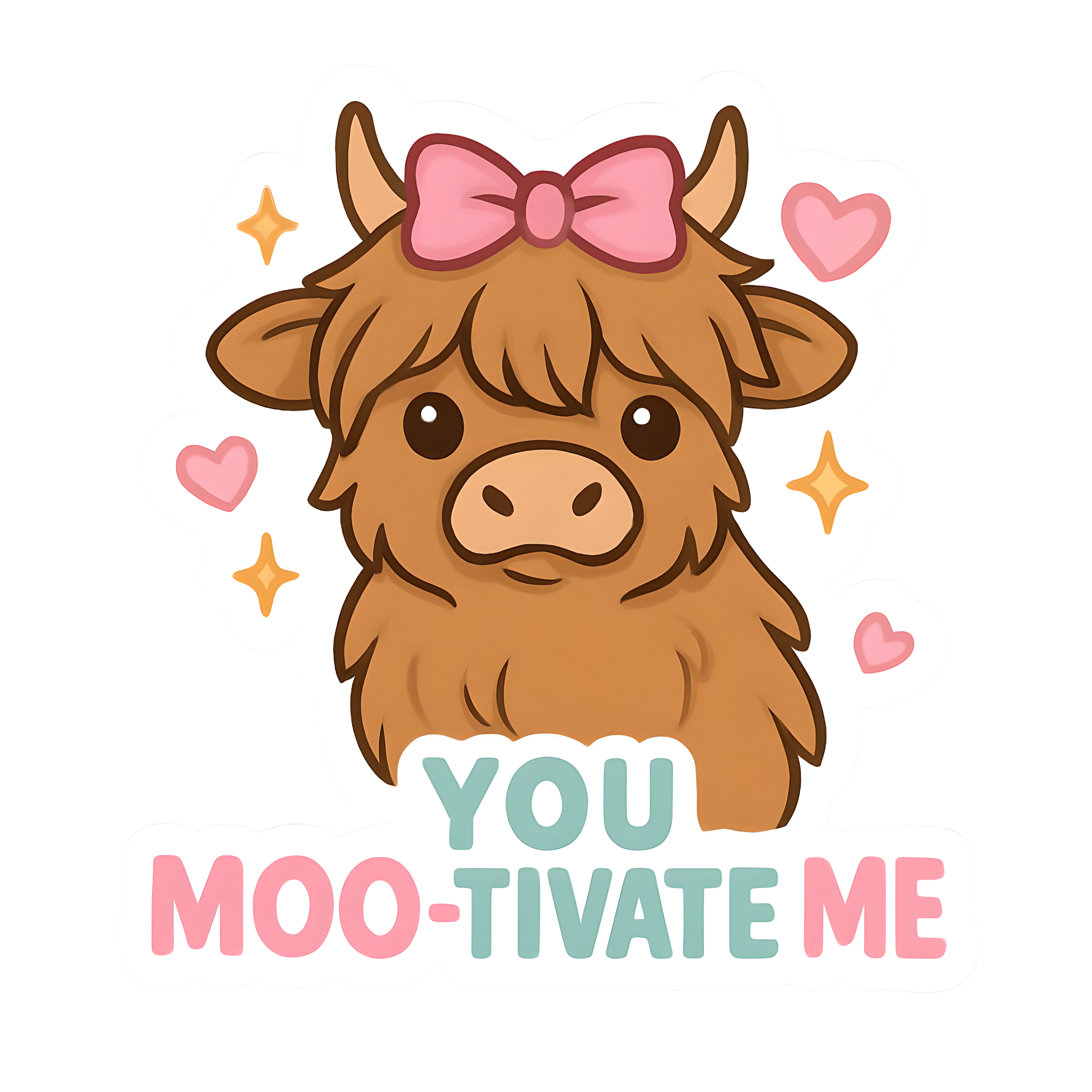 Cute Motivational Cow Sticker