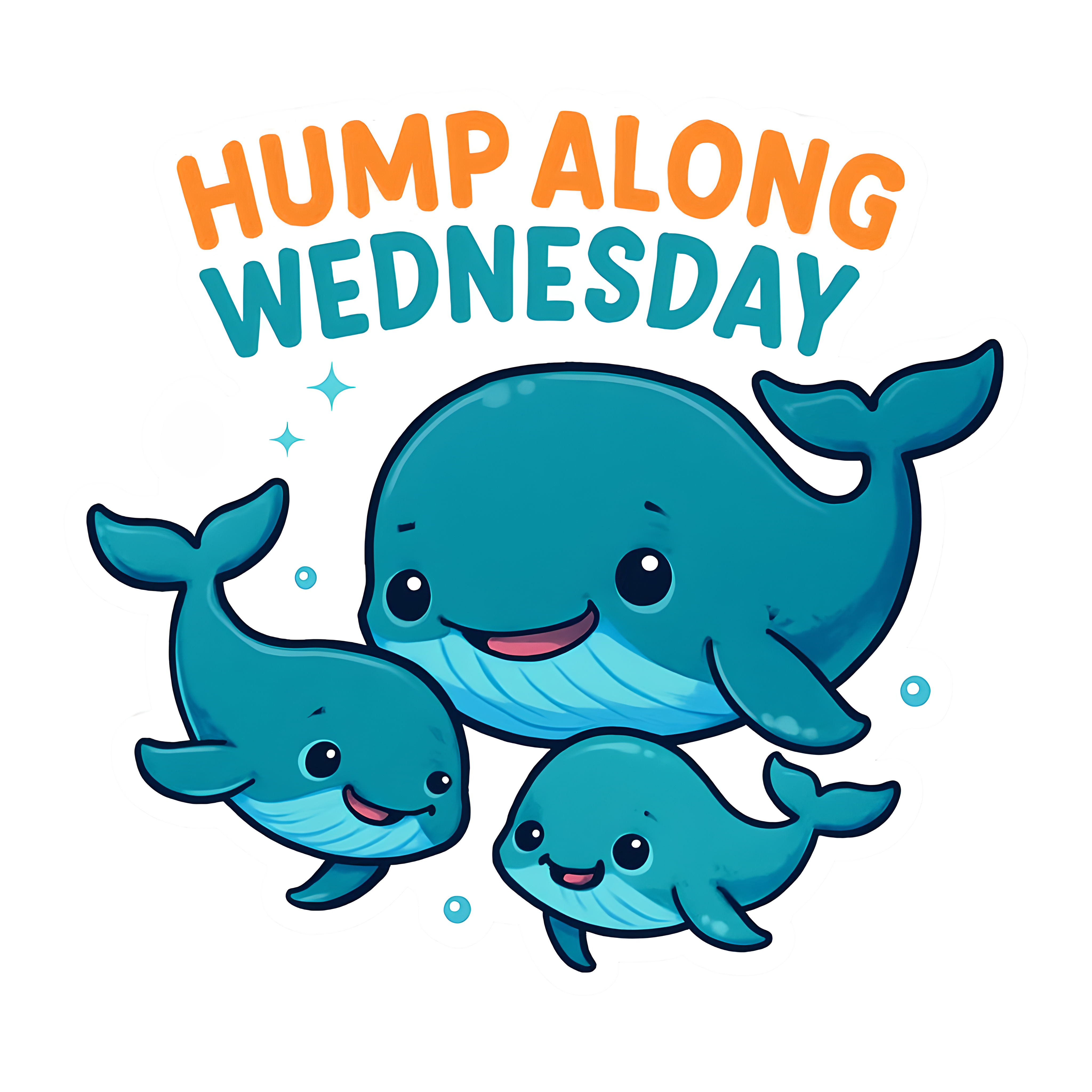Hump Along Wednesday Whale Sticker