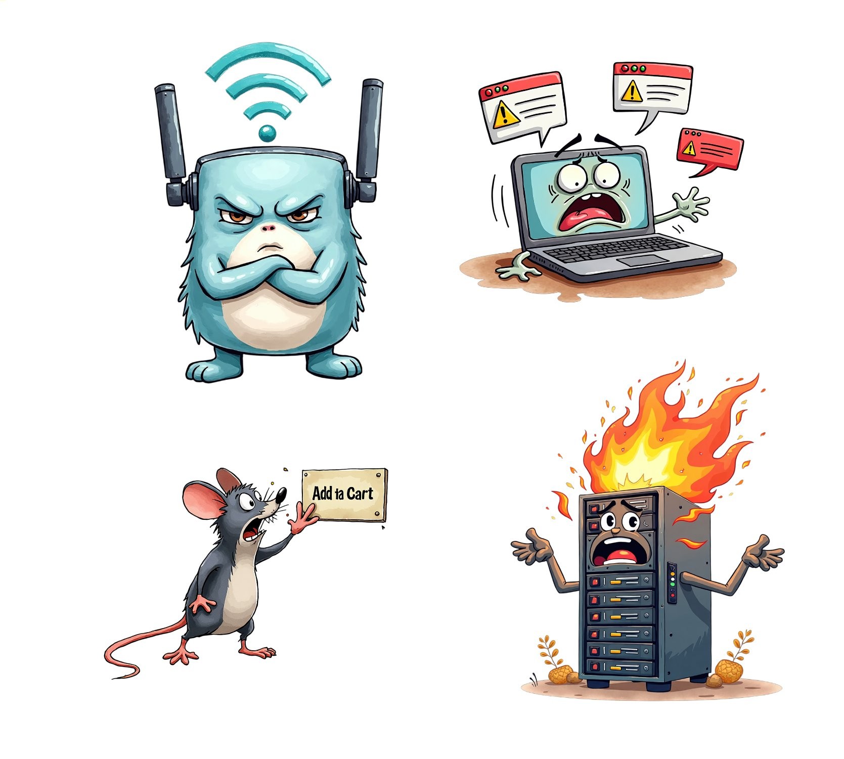 Glitchy Cyber-Monday stickers