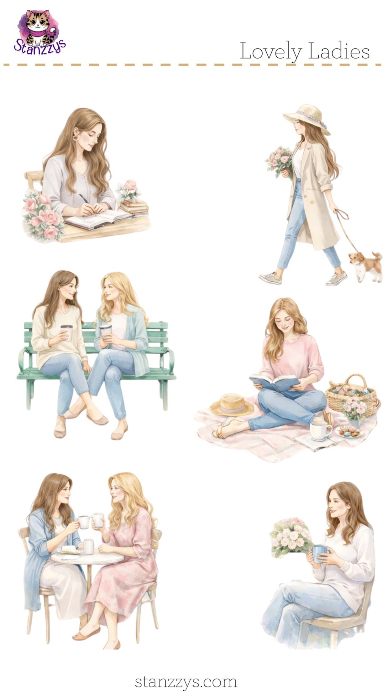 Lovely Ladies Stickers Sheet