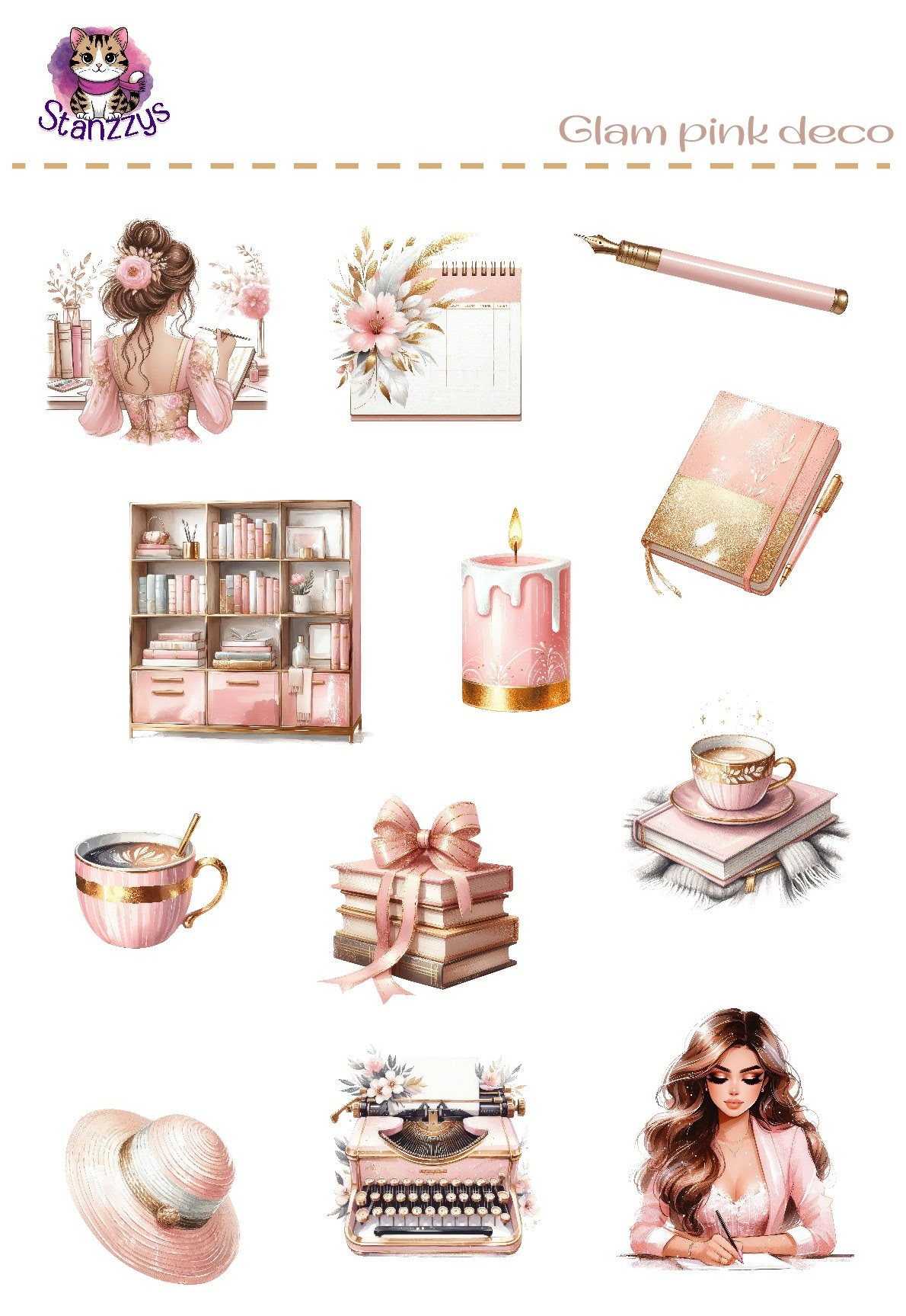 Glam Pink Deco Stickers