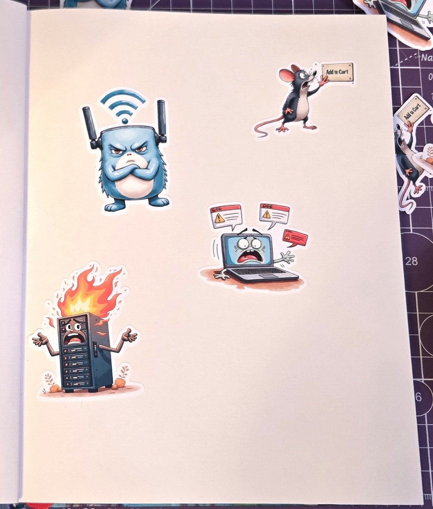 Glitchy Cyber-Monday stickers